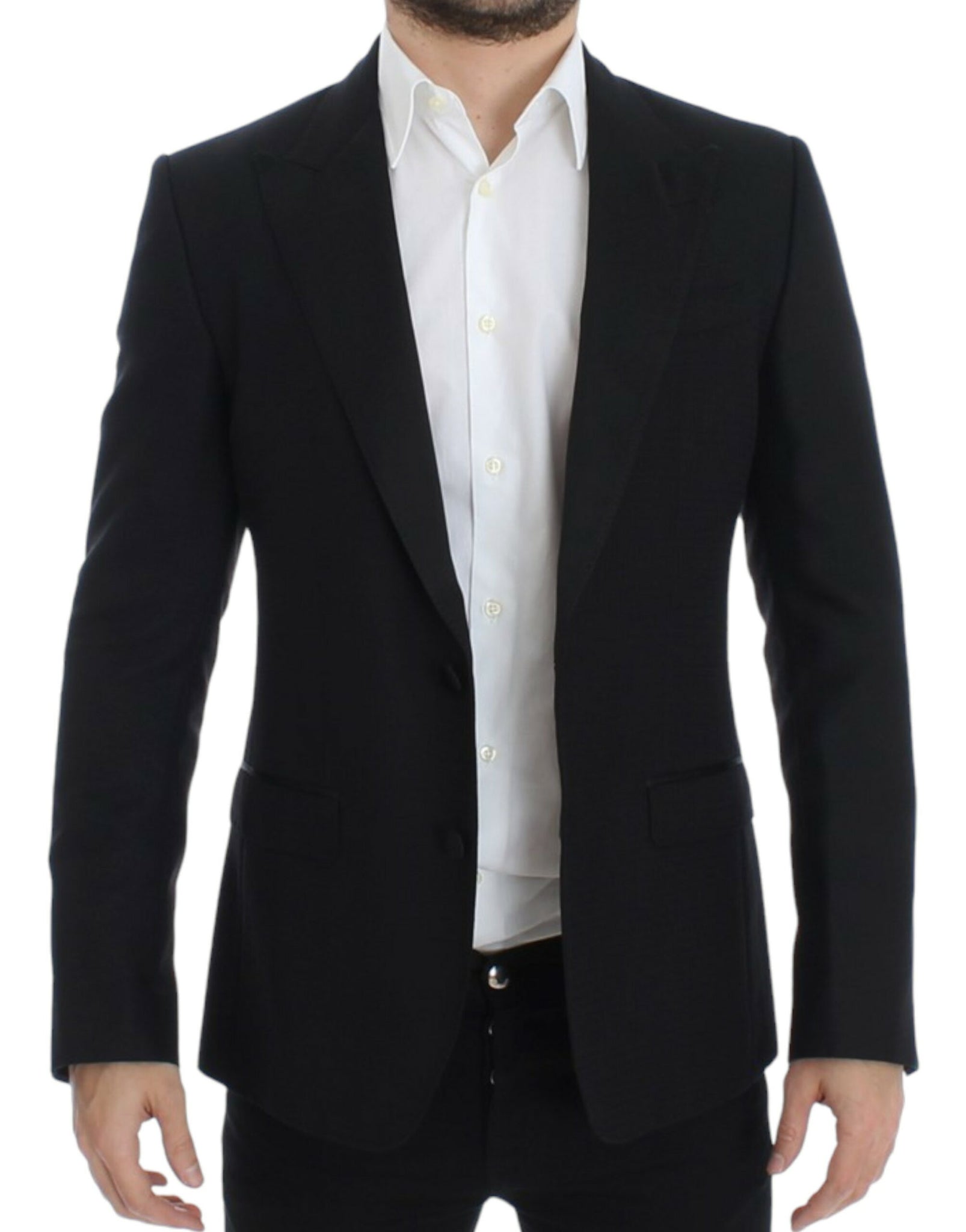 Dolce & Gabbana Black wool silk SICILIA blazer