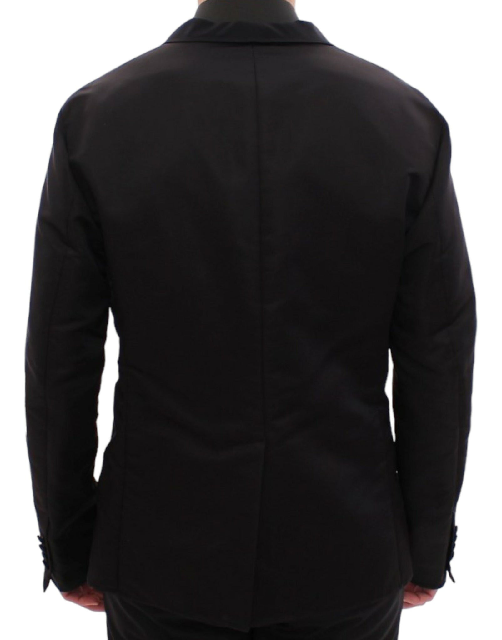 Black silk slim fit blazer