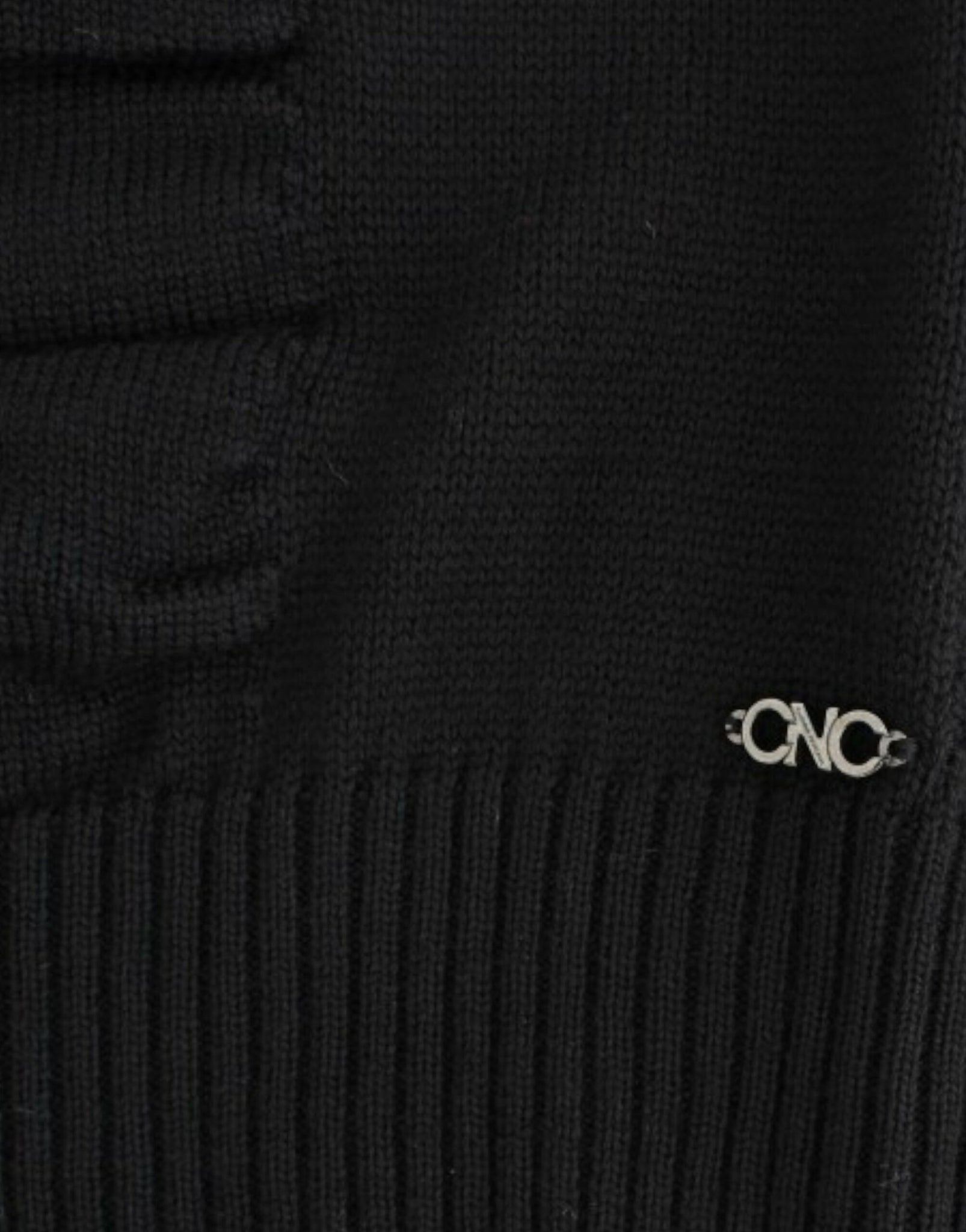 Black V-neck wool sweater