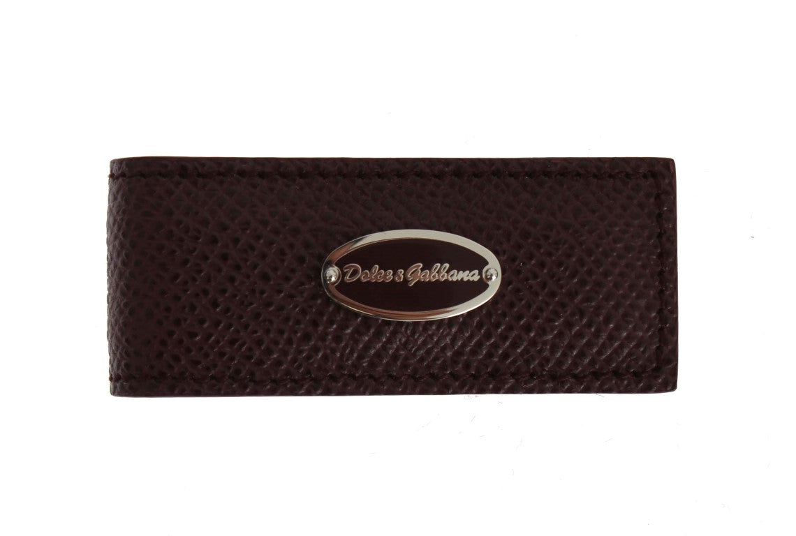 Bordeaux Leather Magnet Money Clip