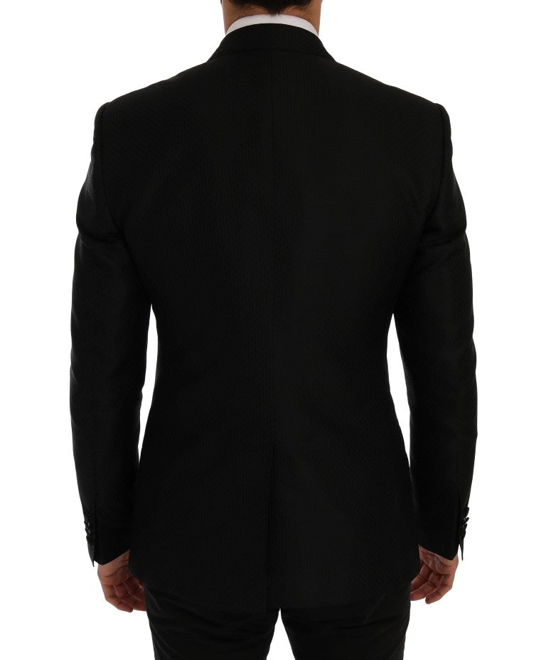 Black Blue MARTINI Silk Blazer Jacket