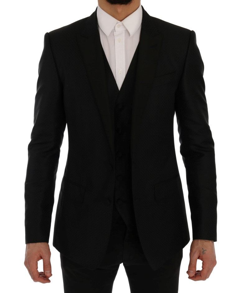 Black Blue MARTINI Silk Blazer Jacket