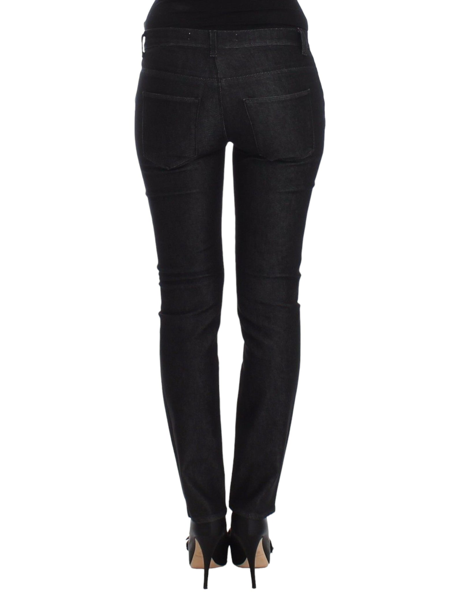 Black Slim Jeans Denim Pants Skinny Leg Stretch