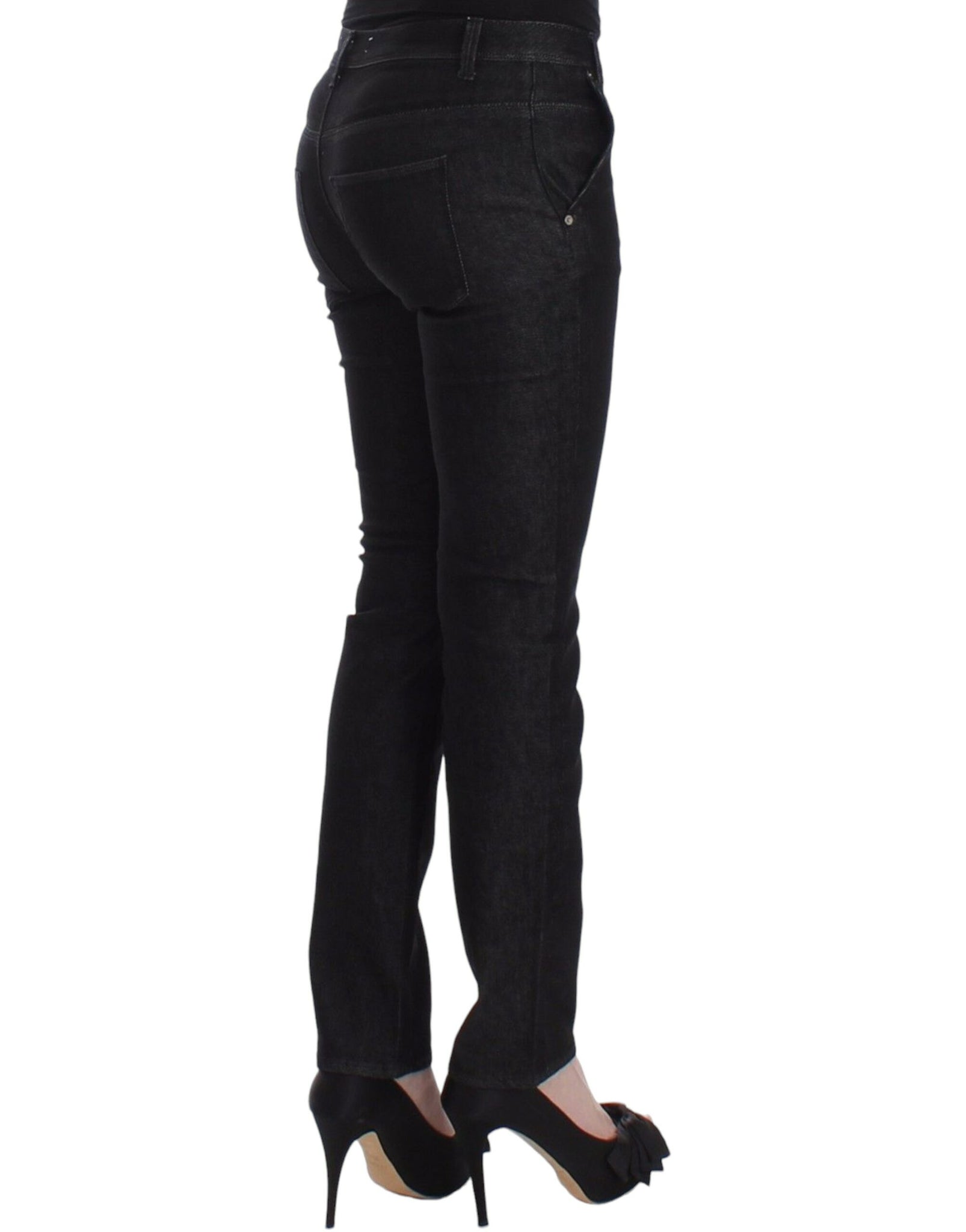 Black Slim Jeans Denim Pants Skinny Leg Stretch