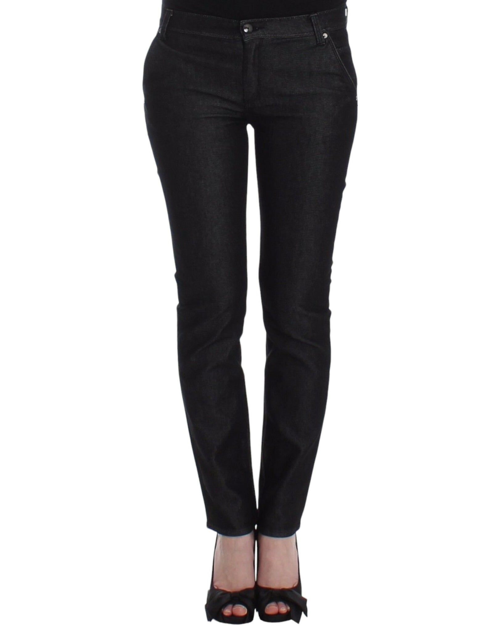 Black Slim Jeans Denim Pants Skinny Leg Stretch