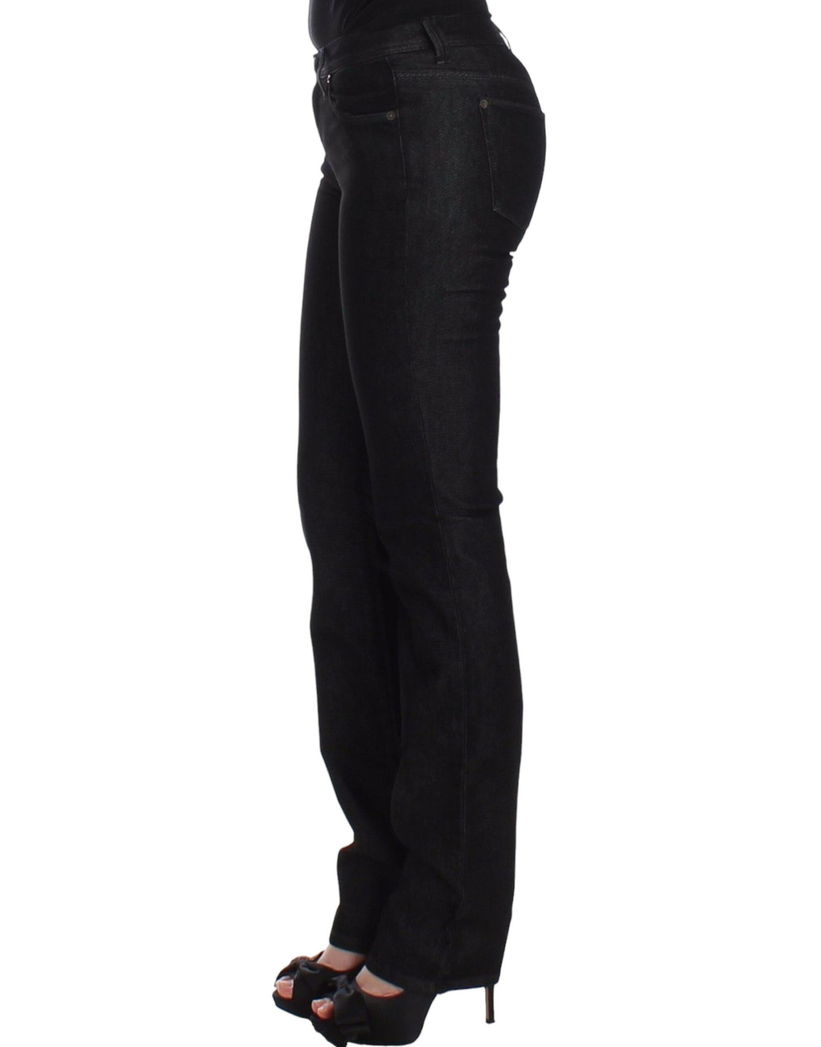 Black Slim Jeans Denim Pants Skinny Leg Stretch