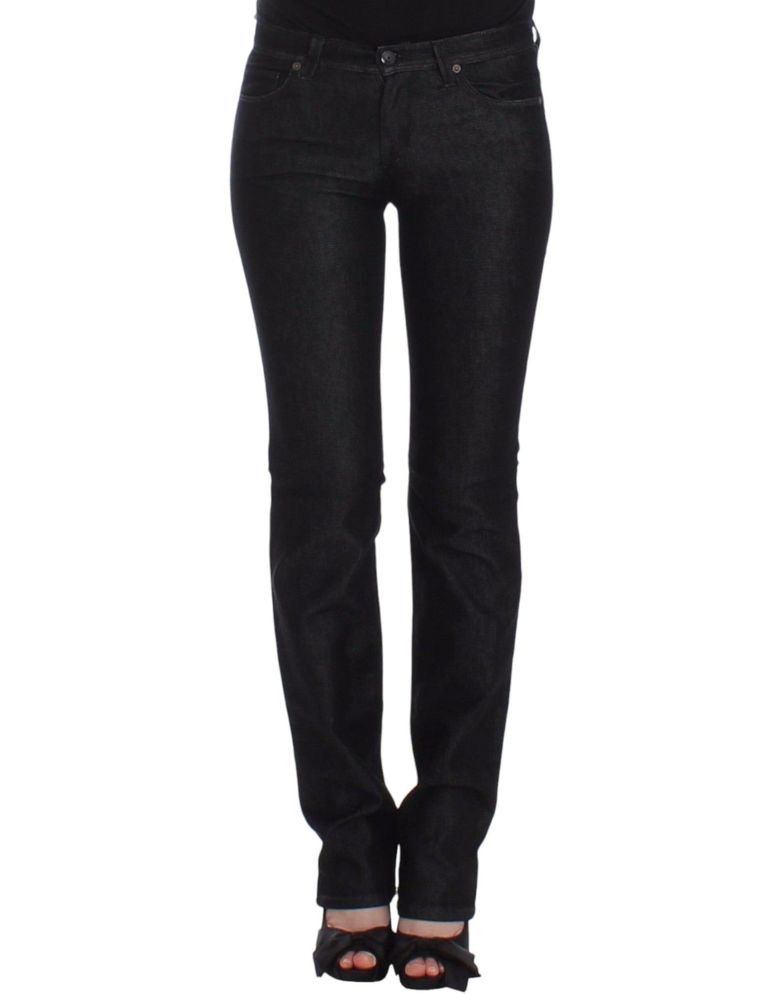 Black Slim Jeans Denim Pants Skinny Leg Stretch