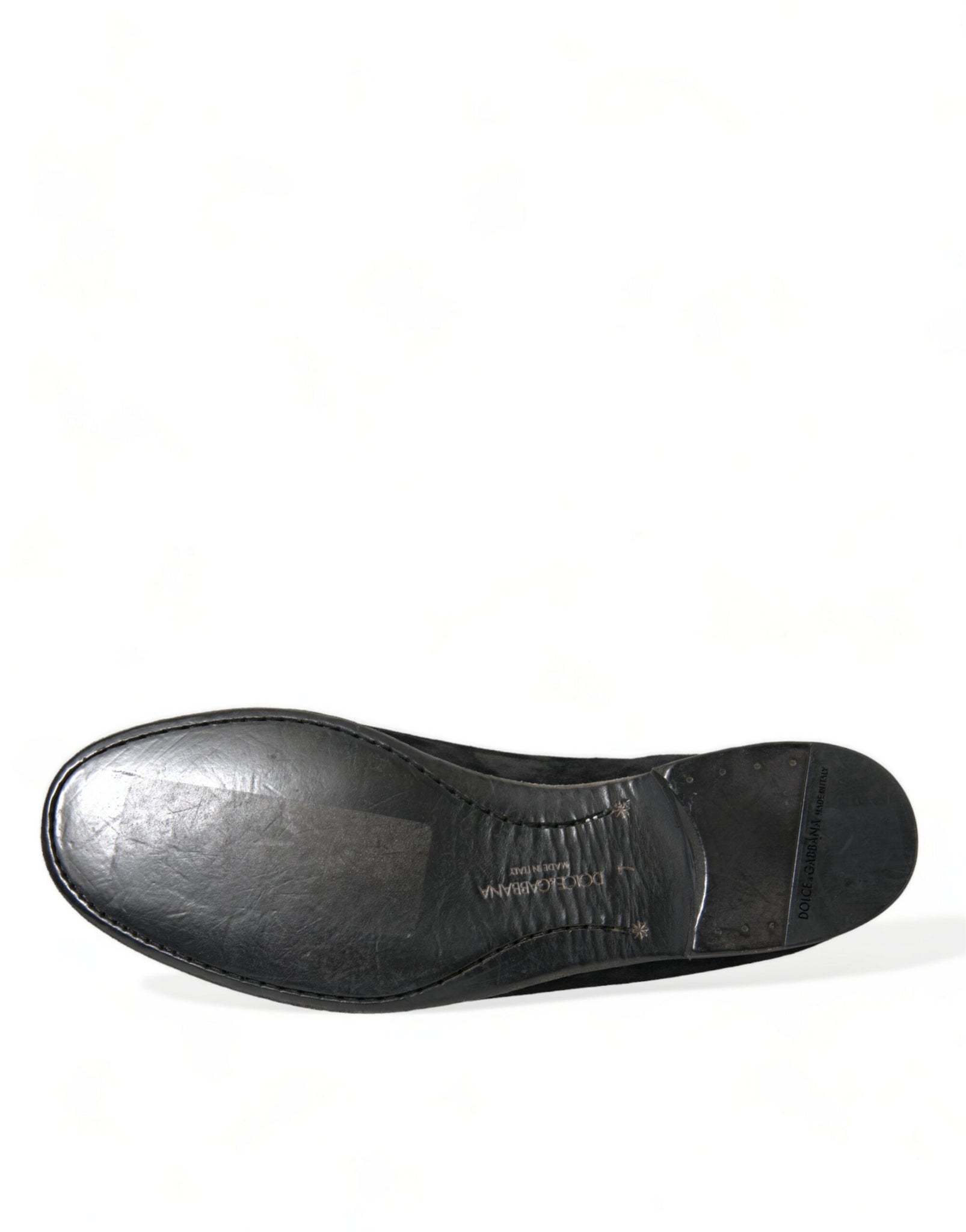 Dolce & Gabbana Black RUNWAY Velour AMALFI Loafers Shoes