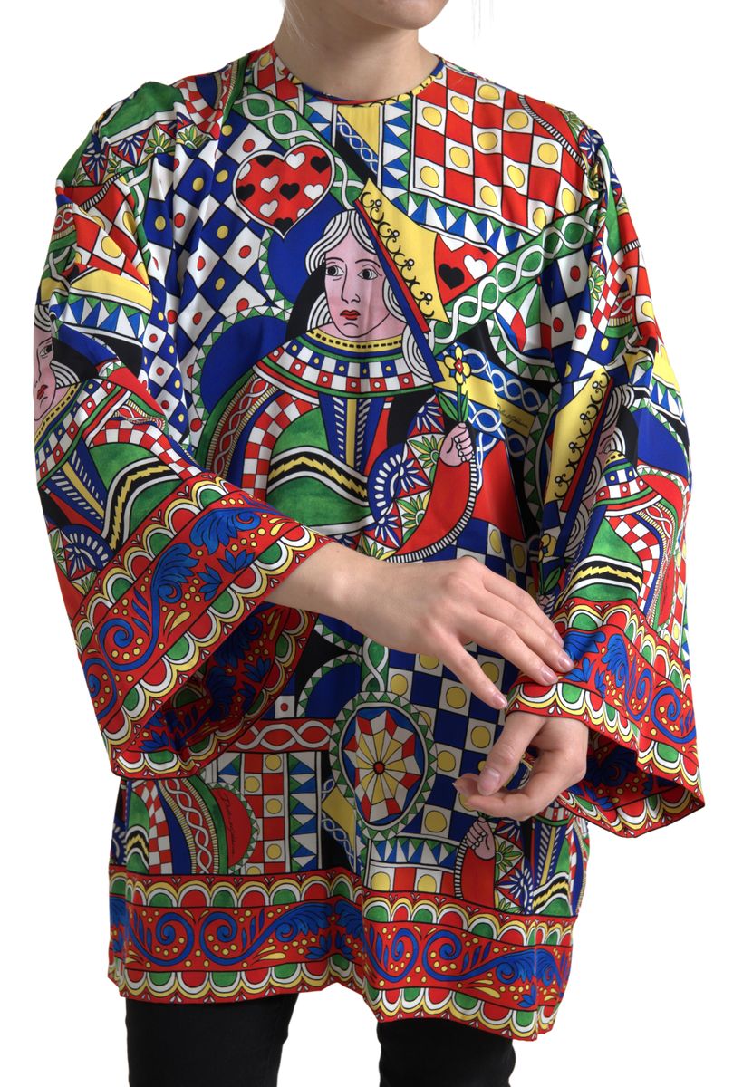 Dolce & Gabbana Multicolor Printed Long Sleeves Blouse Top