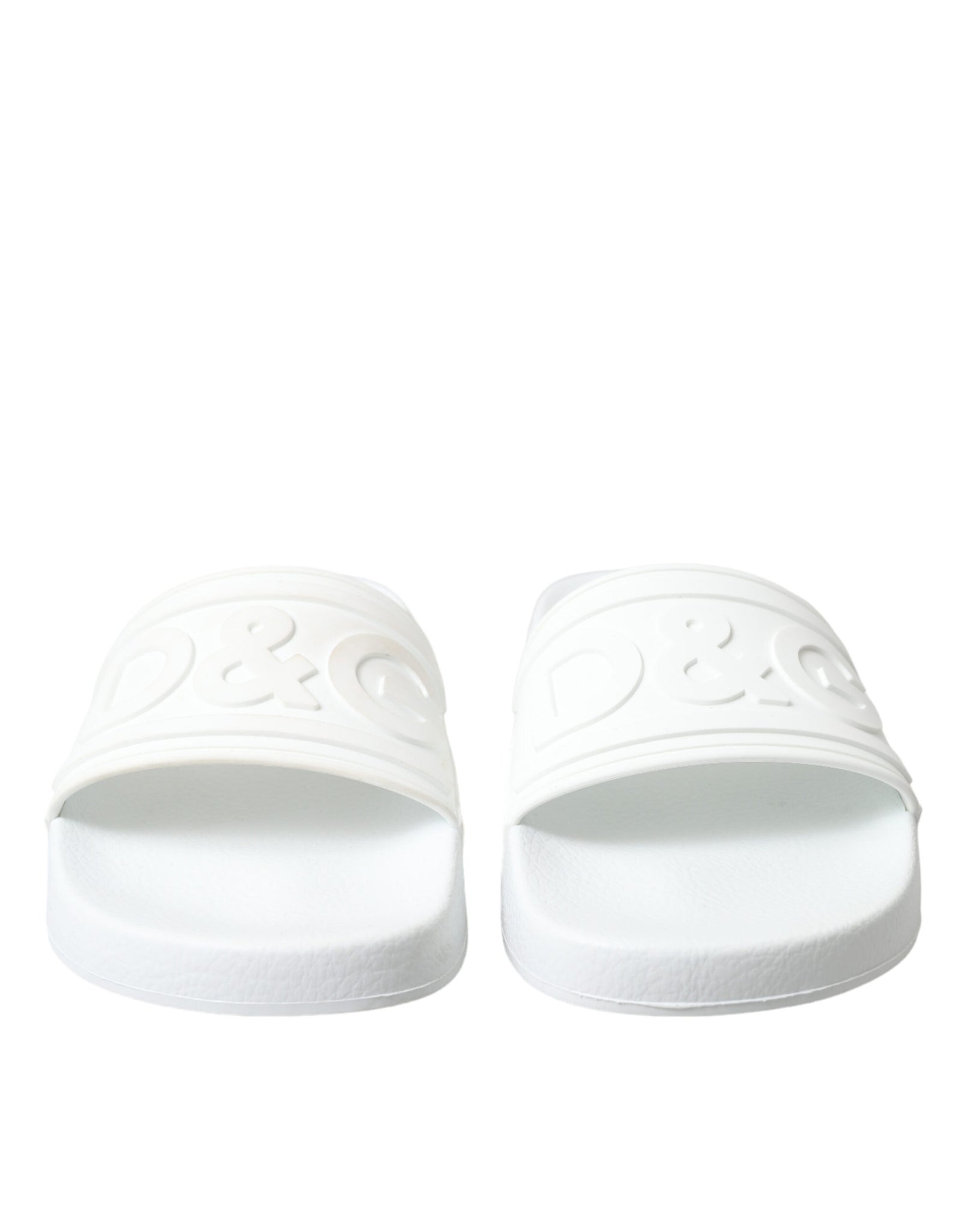 Dolce & Gabbana White Rubber Sandals Slides Beachwear Shoes