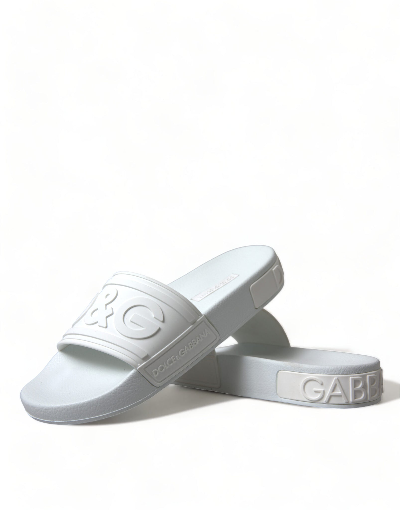 Dolce & Gabbana White Rubber Sandals Slides Beachwear Shoes