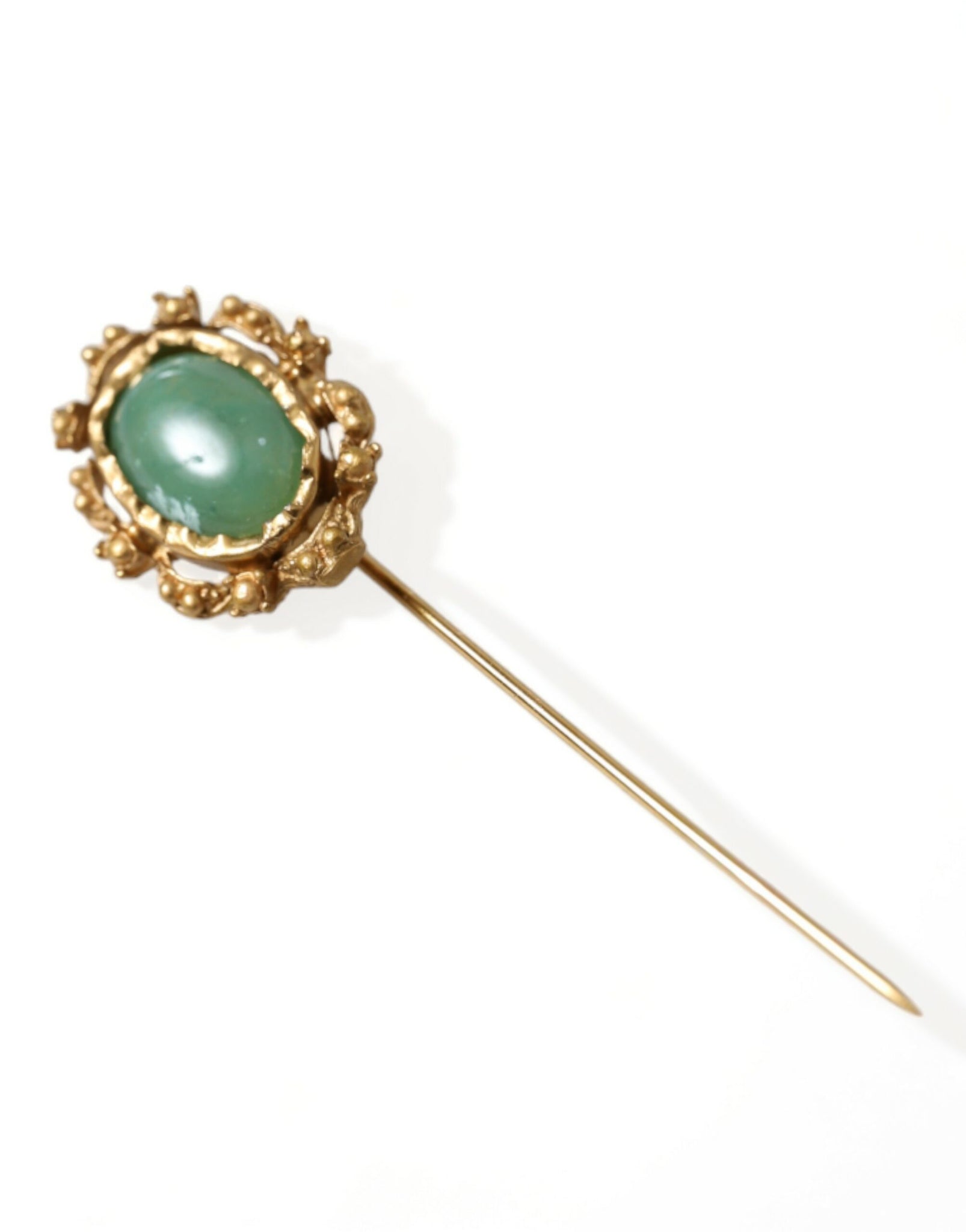 Dolce & Gabbana Elegant Gold-Tone Gemstone Pin Brooch