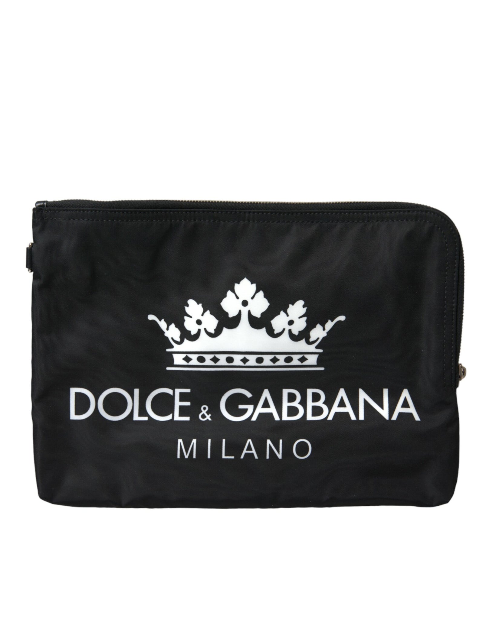 Dolce & Gabbana Black DG Milano Print Nylon Pouch Clutch Bags