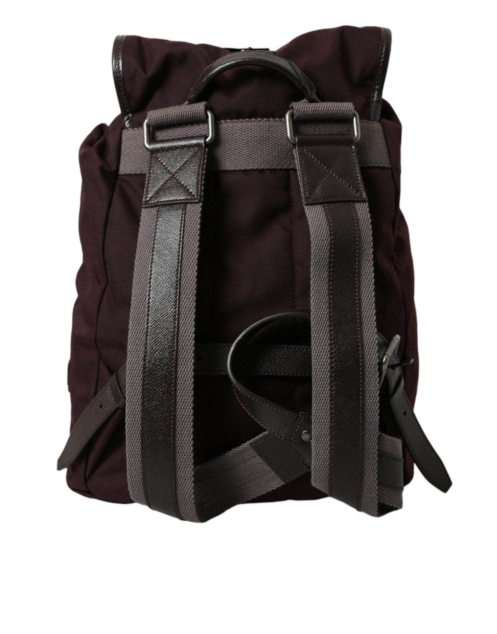 Dolce & Gabbana Elegant Maroon Nylon Leather Backpack