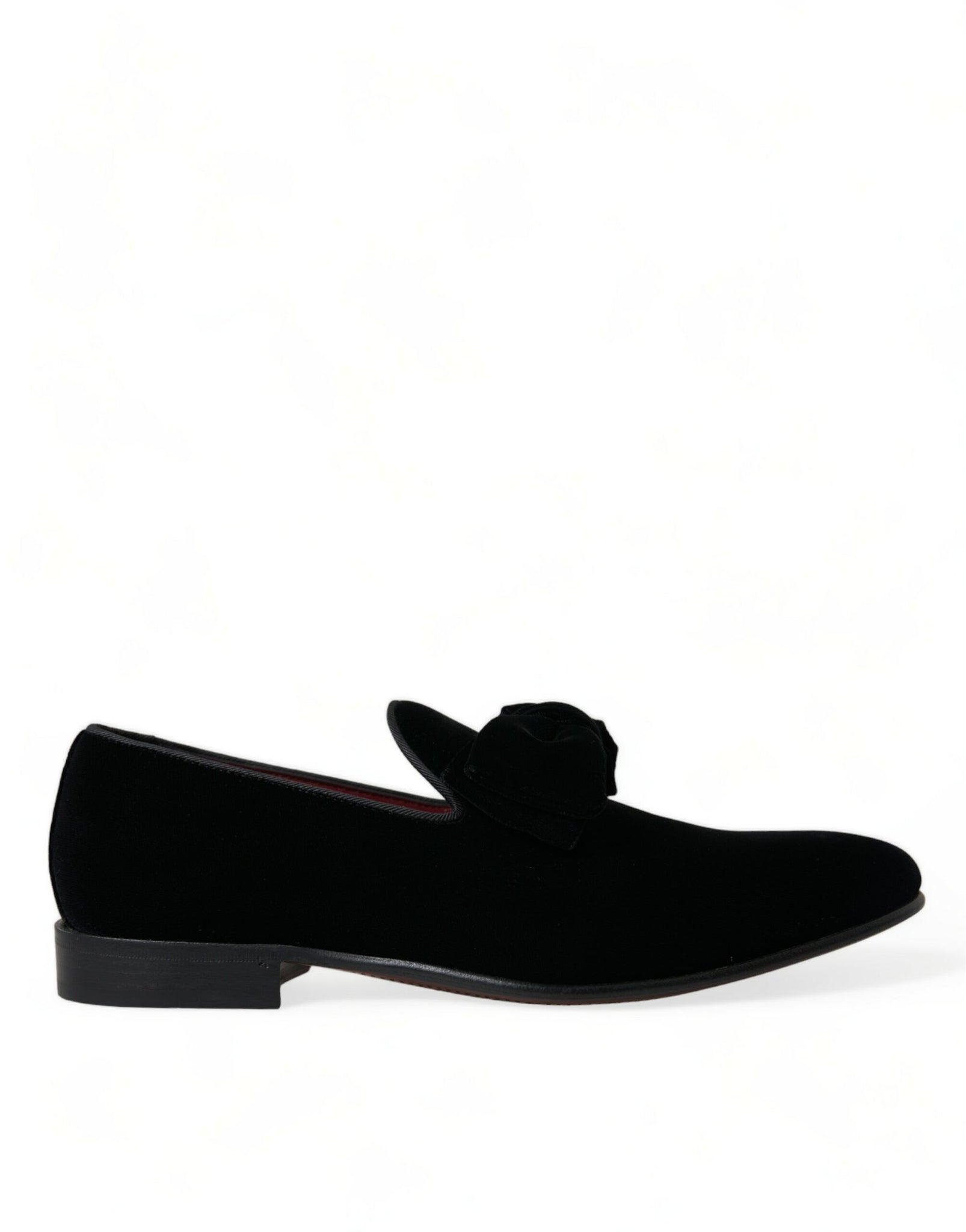 Dolce & Gabbana Black Velvet Loafers Formal Dress Shoes