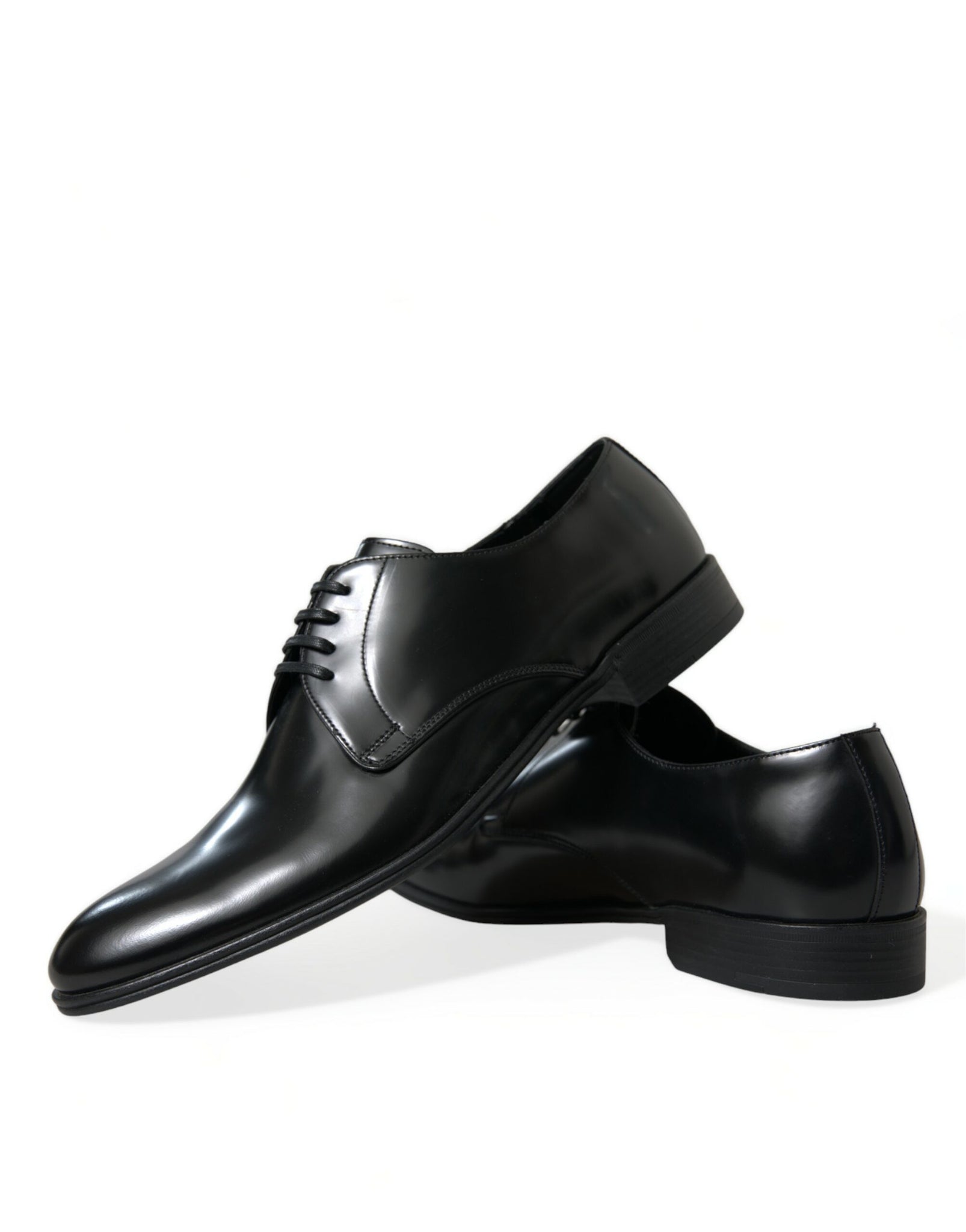 Dolce & Gabbana Black Leather Lace Up Men Dress Derby Shoes