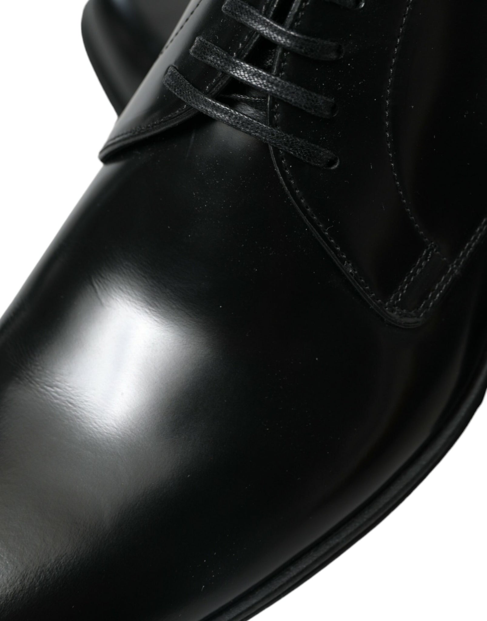 Dolce & Gabbana Black Leather Lace Up Men Dress Derby Shoes