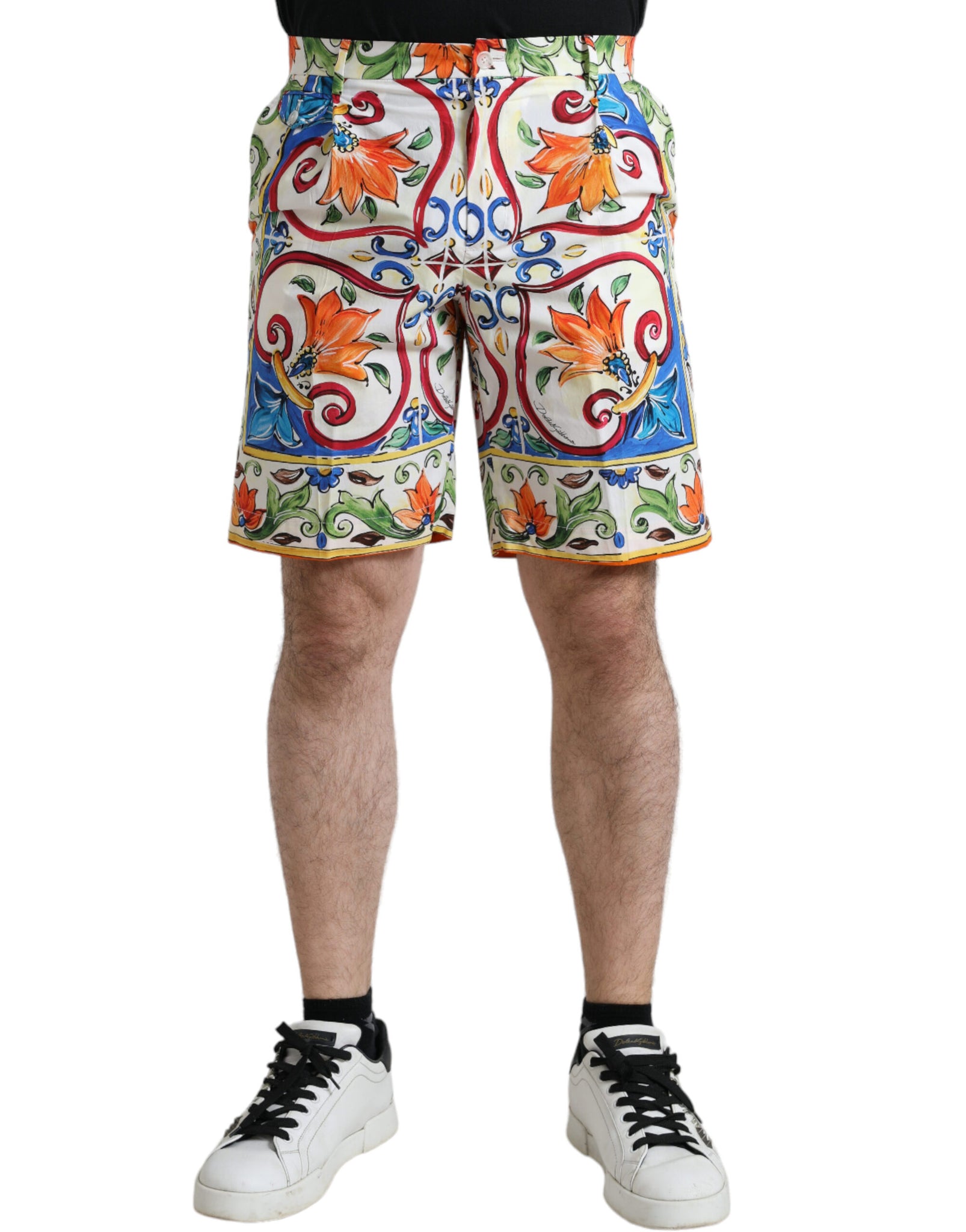 Dolce & Gabbana Majestic Majolica Print Bermuda Shorts