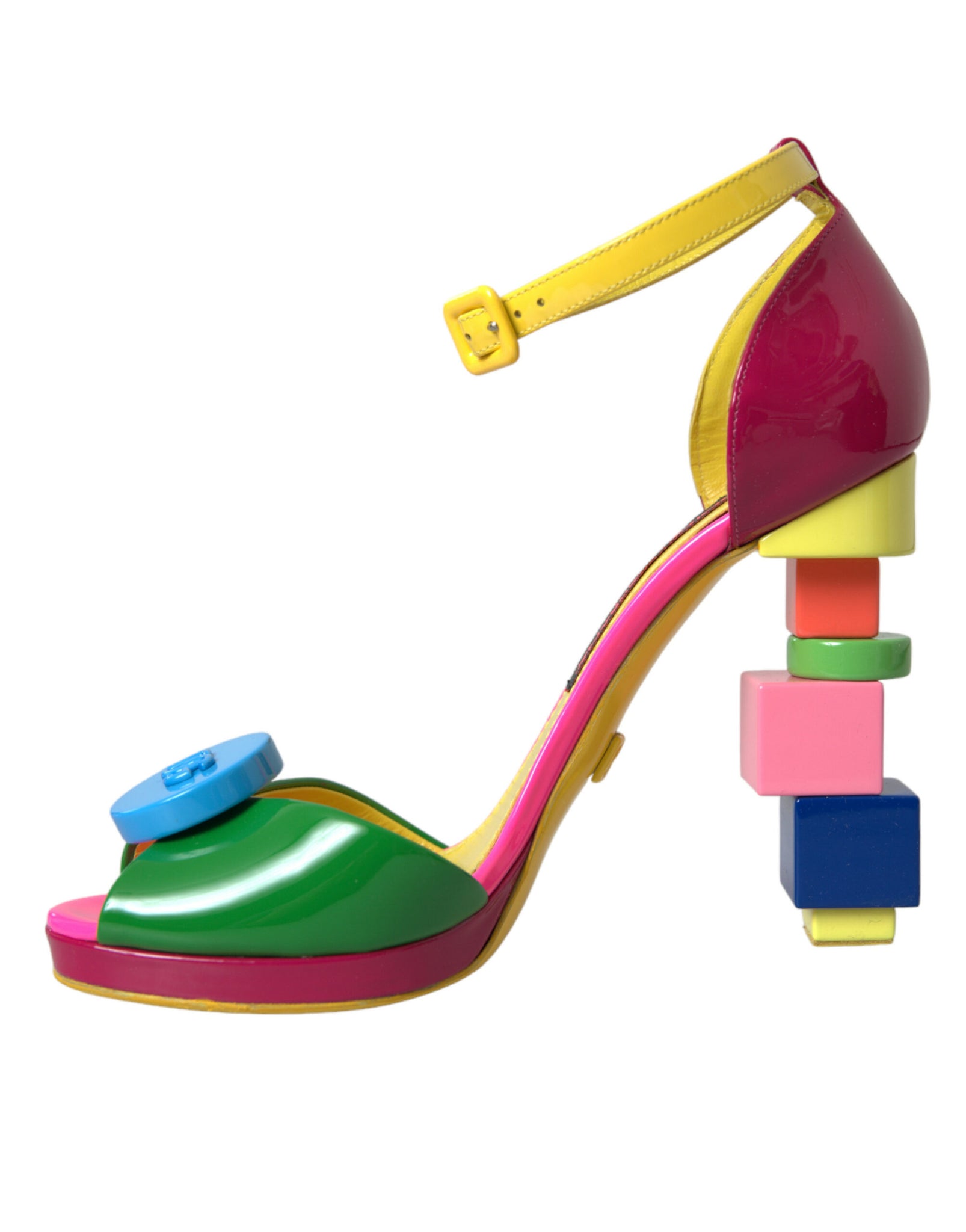 Dolce & Gabbana Multicolor Leather Heels Sandals Shoes