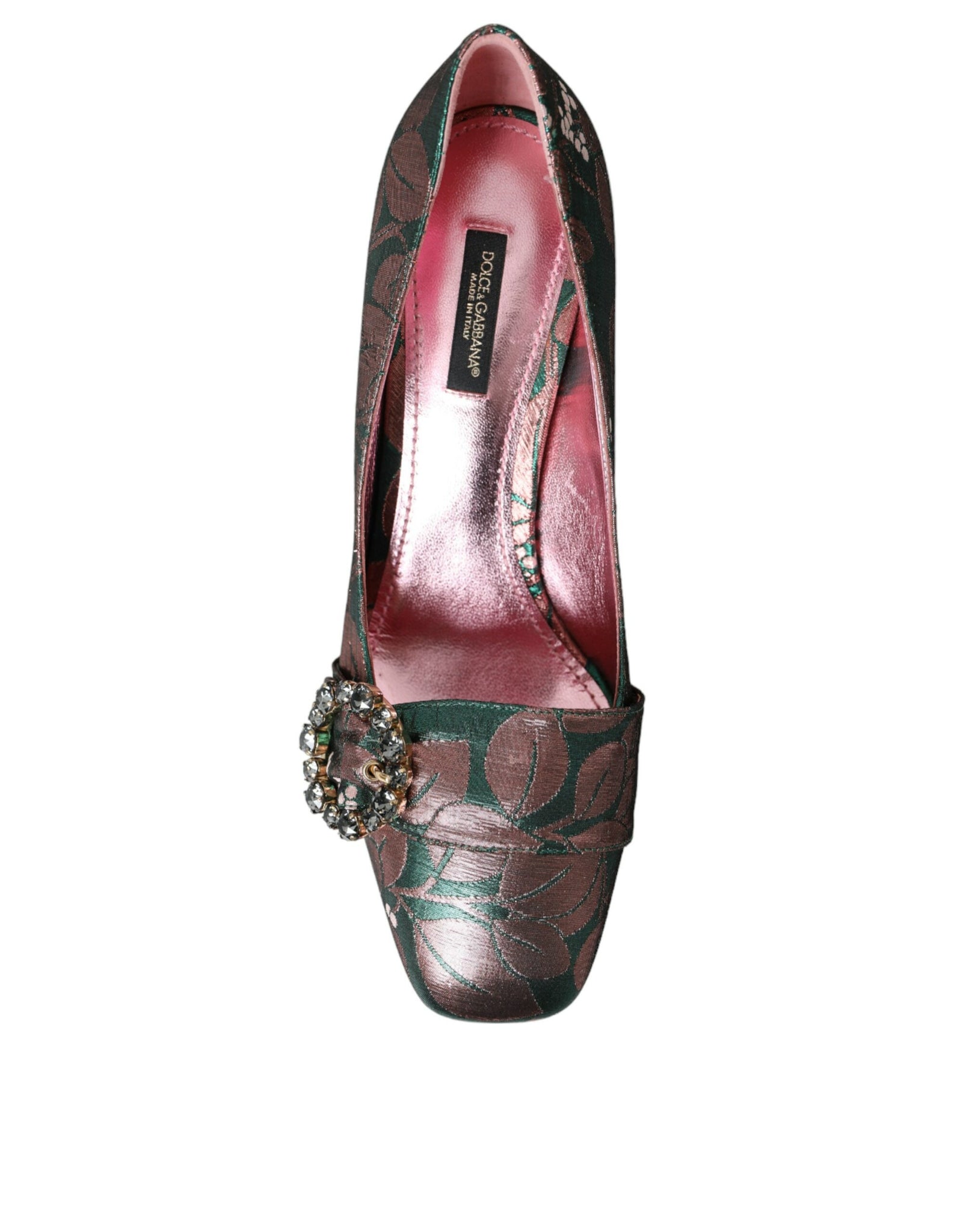 Dolce & Gabbana Multicolor Floral Jacquard Crystal Heels Pumps Shoes