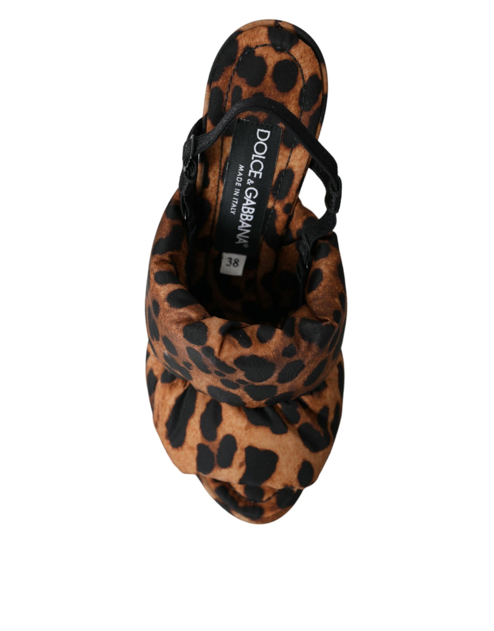 Dolce & Gabbana Brown Leopard Slingback Heels Sandals Shoes