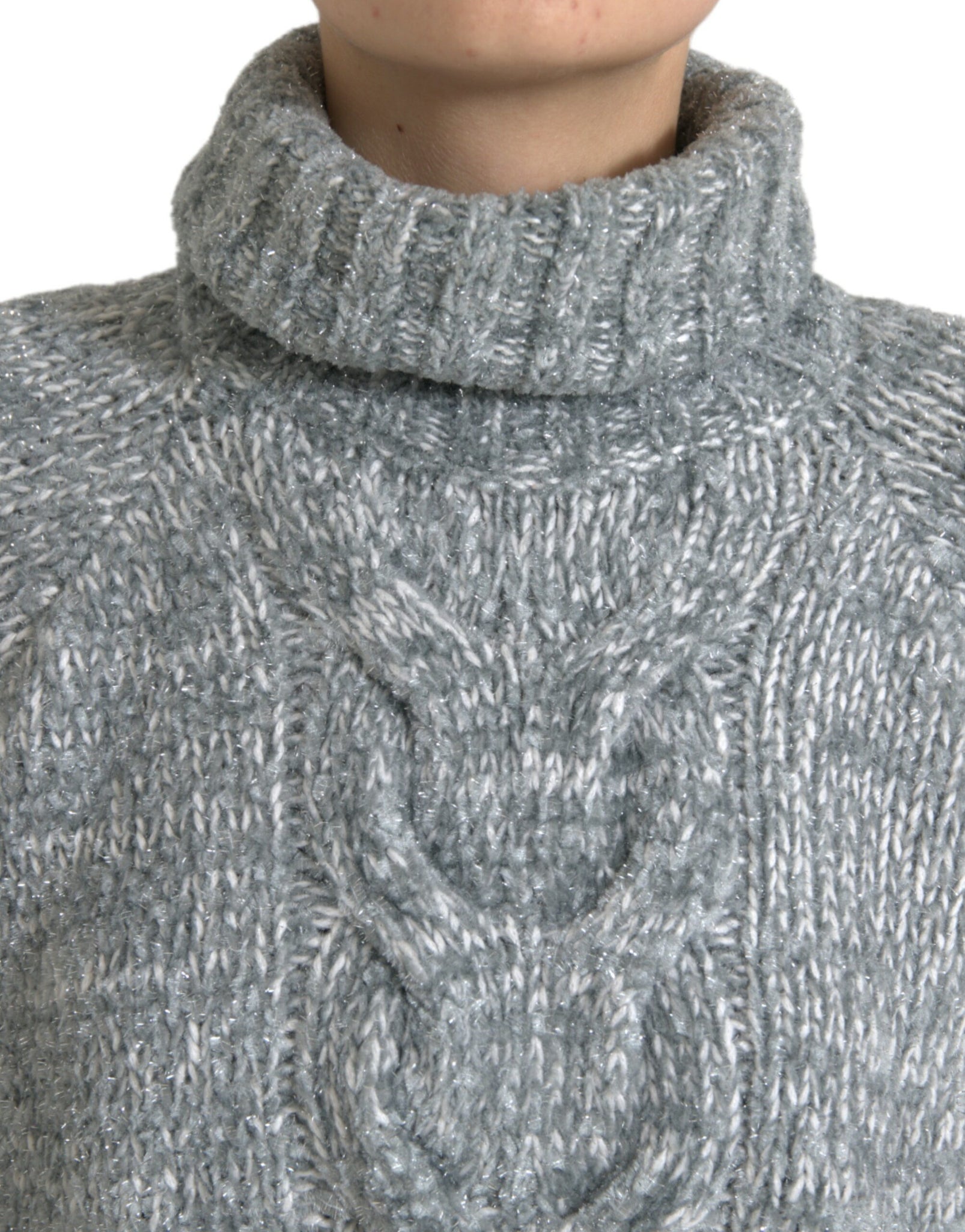 Dolce & Gabbana Gray Cashmere Turtle Neck Pullover Sweater