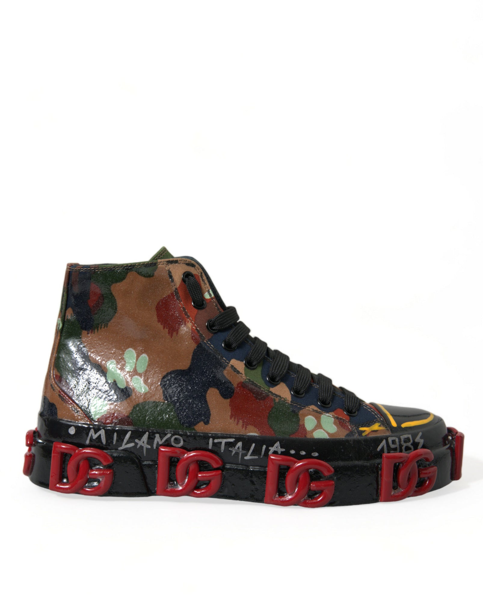 Dolce & Gabbana Multicolor Camouflage High Top Sneakers Shoes