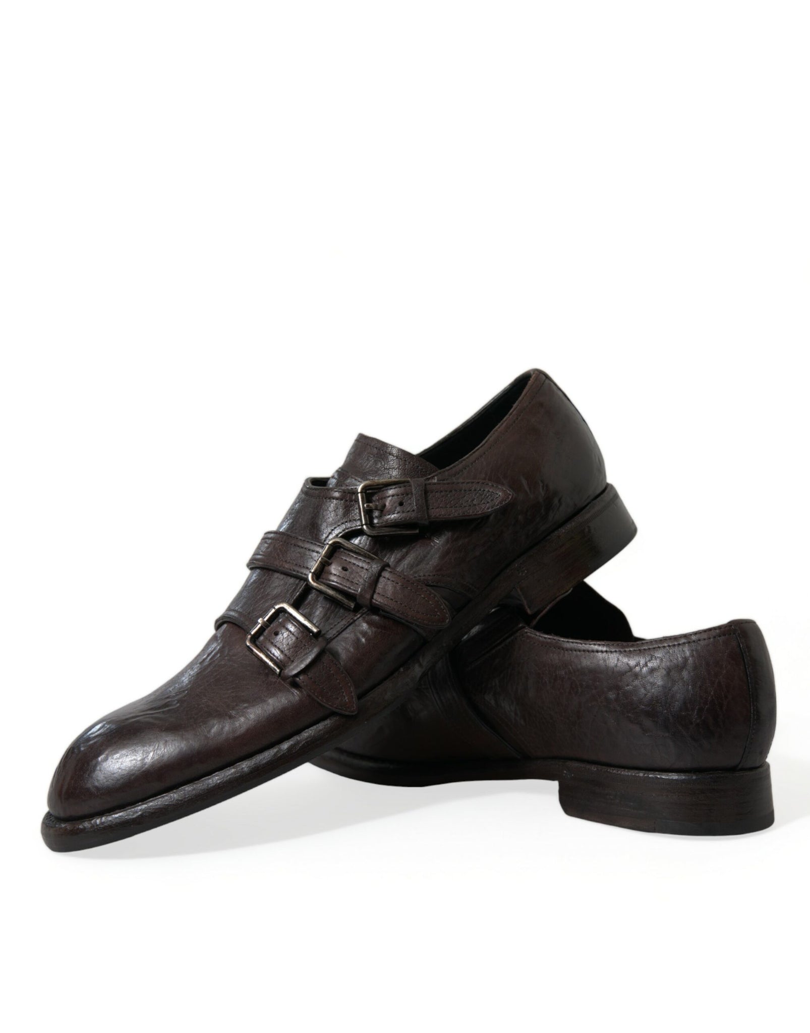 Dolce & Gabbana Brown Leather Strap Formal Dress Shoes