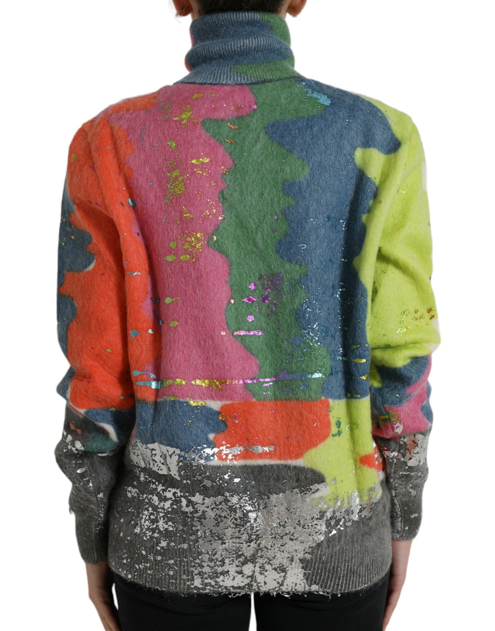 Dolce & Gabbana Multicolor Mohair Turtleneck Pullover Sweater