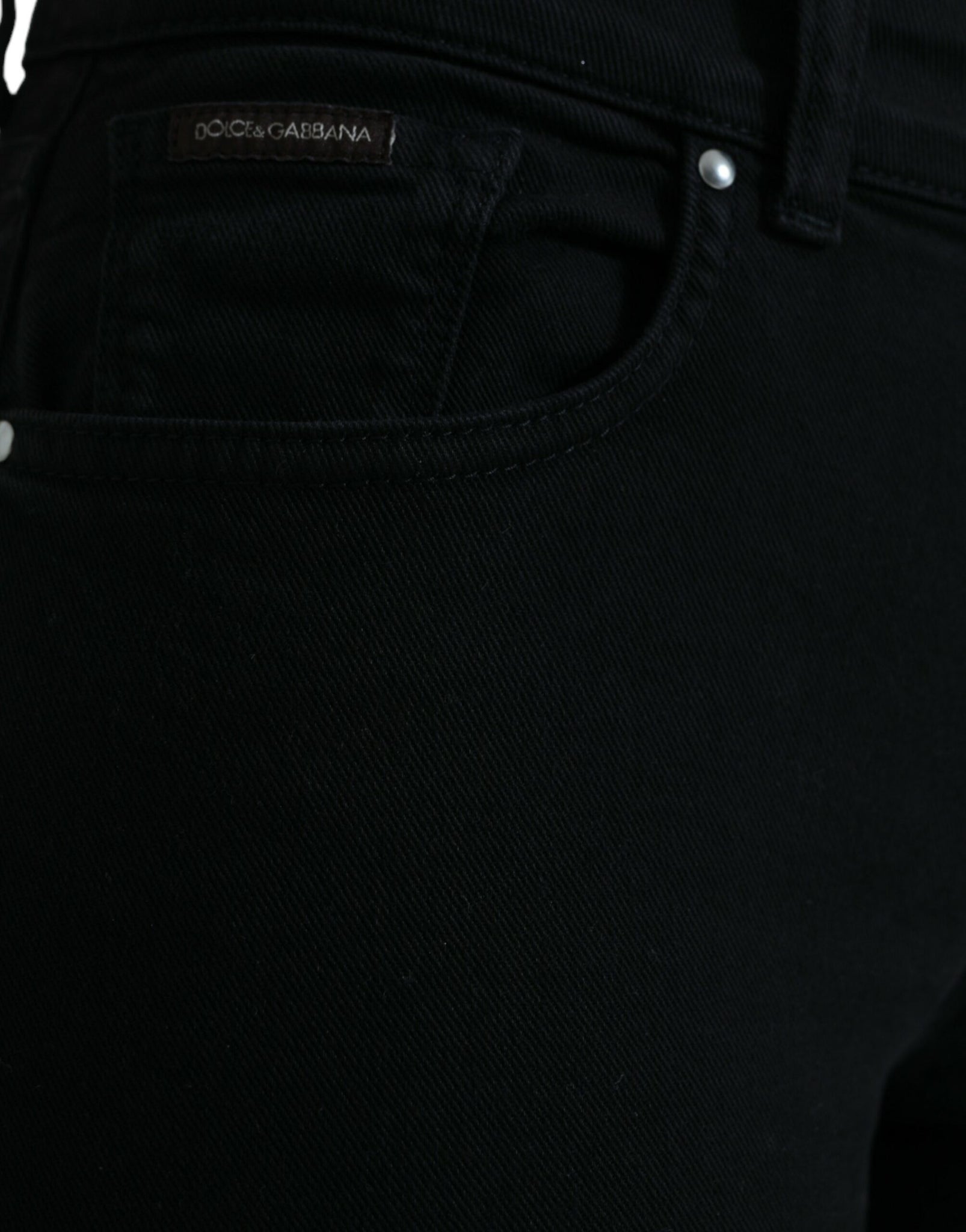 Dolce & Gabbana Black Cotton Stretch Denim Skinny Jeans