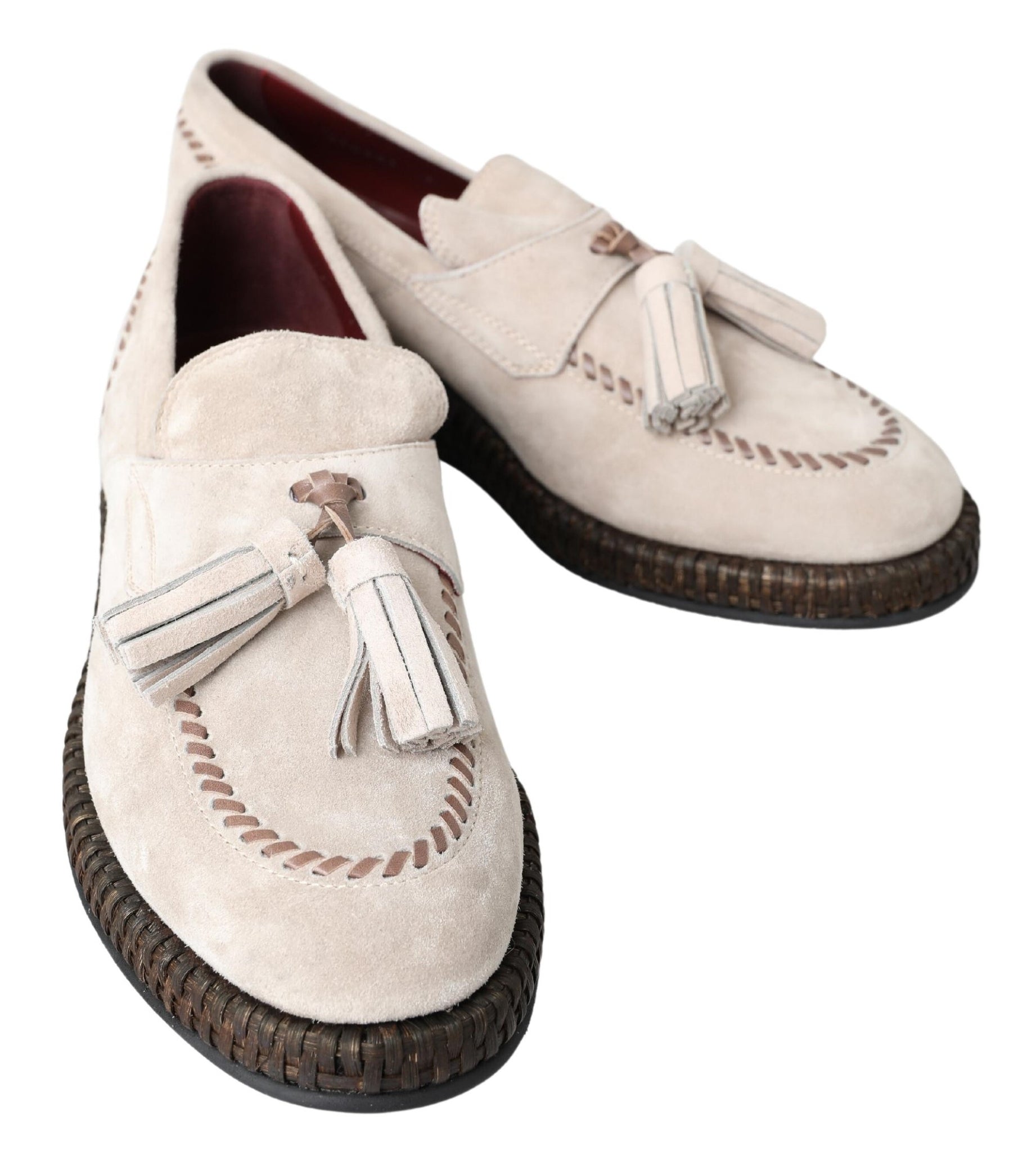 Dolce & Gabbana Ivory Suede Leather Men Espadrille Shoes