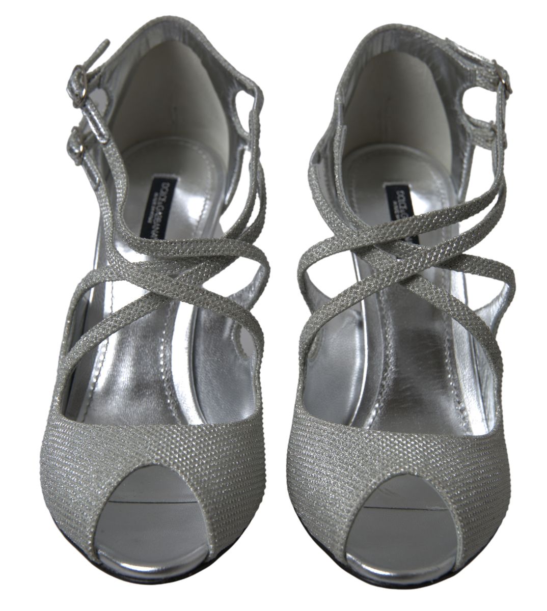 Dolce & Gabbana Silver Shimmers Sandals Heel Pumps Shoes