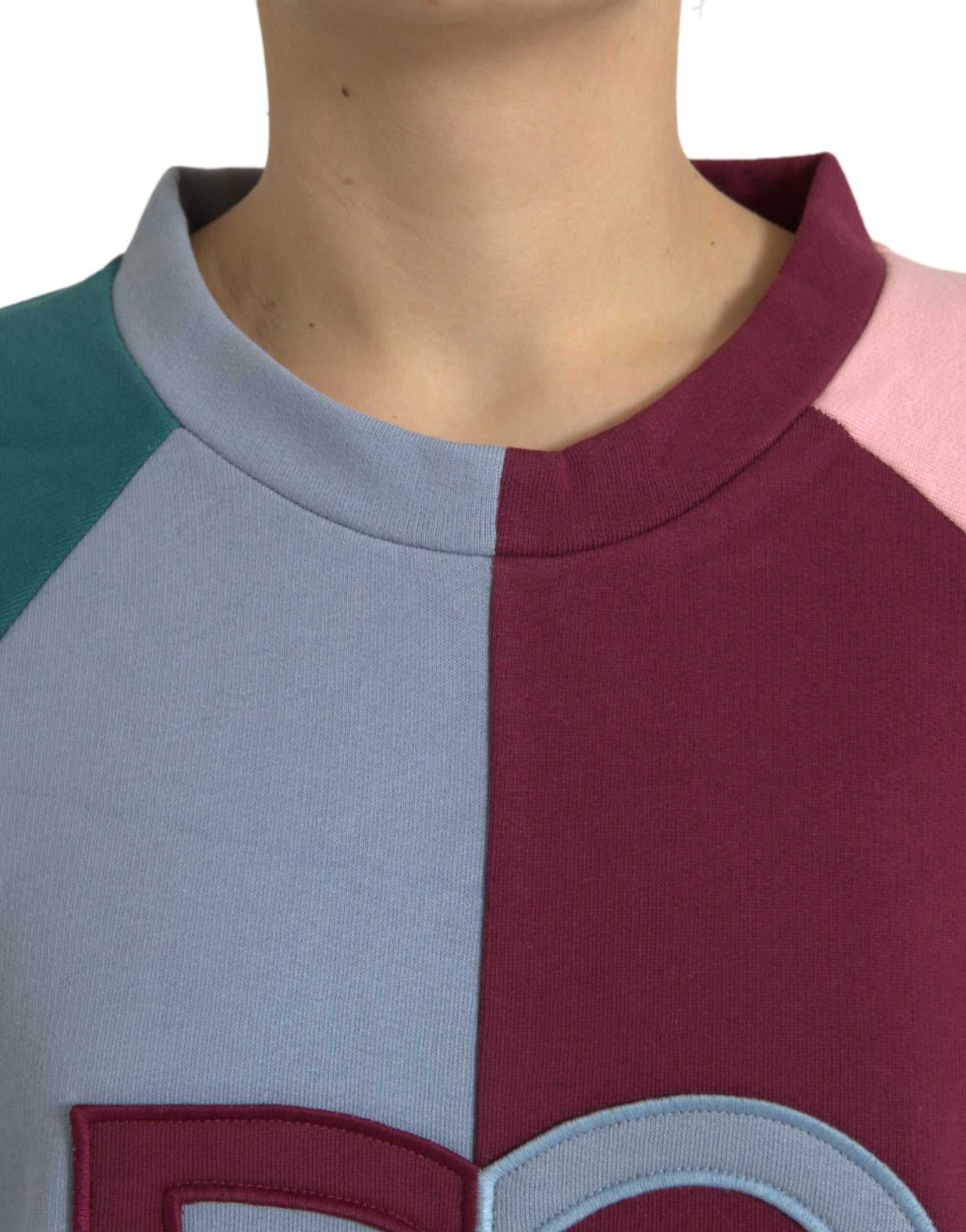 Dolce & Gabbana Multicolor Cotton Crewneck Pullover Sweater