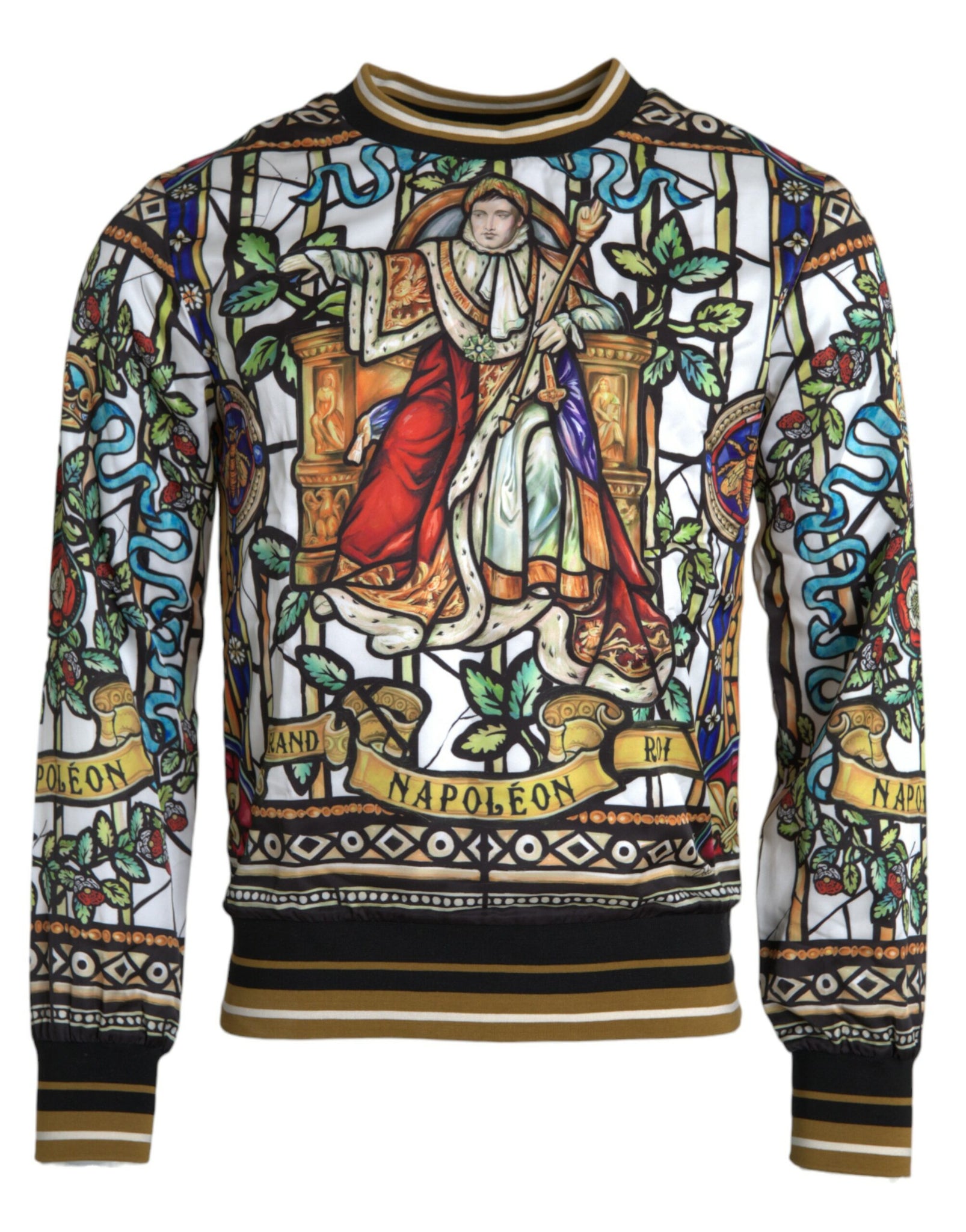 Dolce & Gabbana Napoleon Print Crew Neck Pullover Sweater