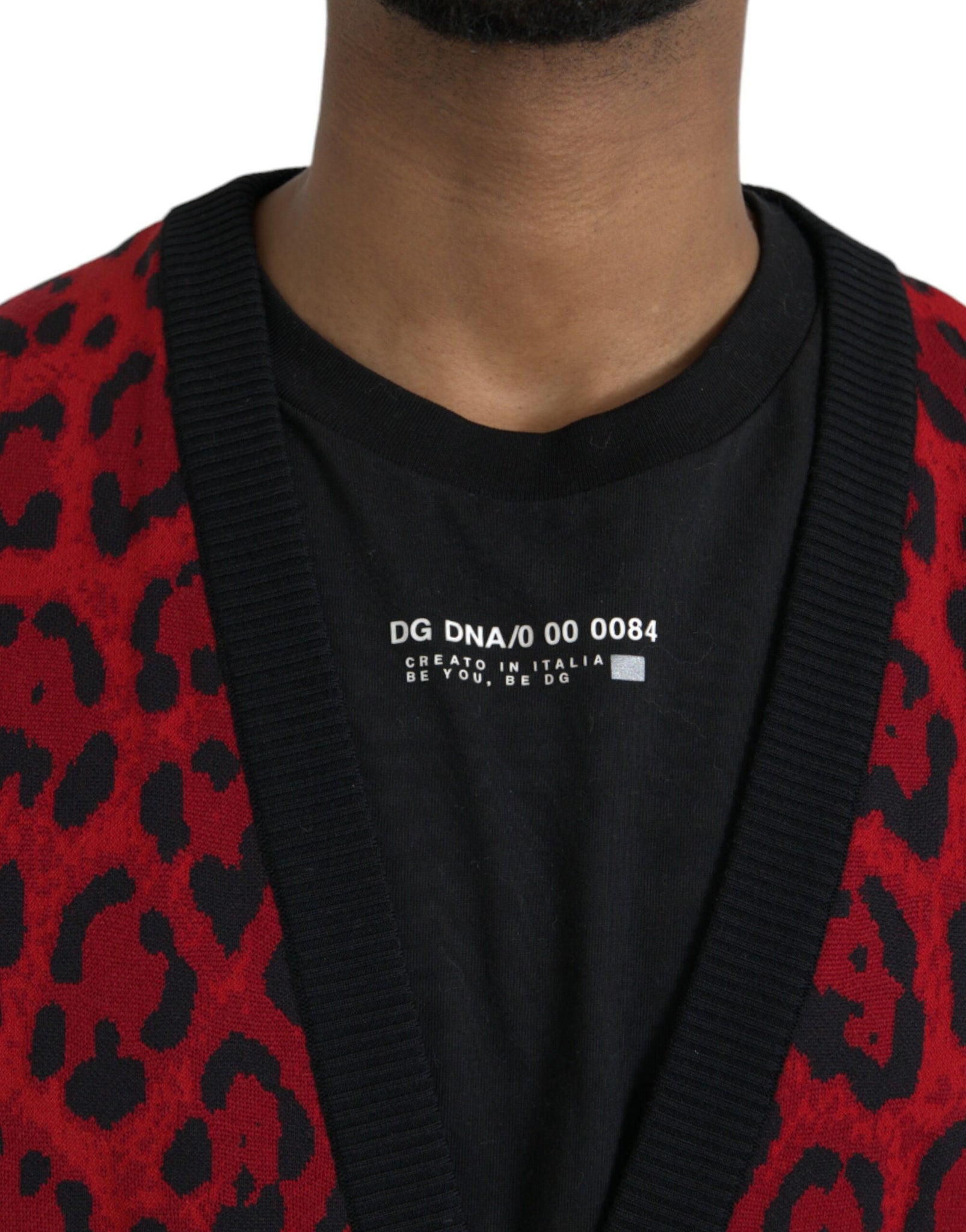 Dolce & Gabbana Red Leopard Wool Robe Belted Cardigan Sweater