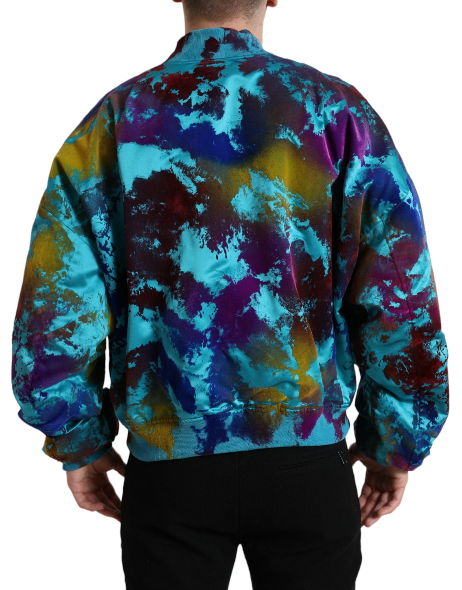 Dolce & Gabbana Multicolor Color Splash Zip Bomber Jacket