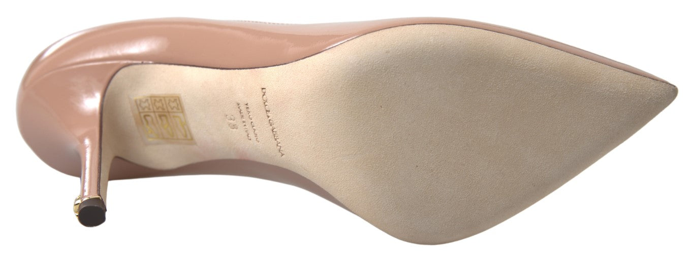 Dolce & Gabbana Beige Leather Pumps Patent Heels Shoes