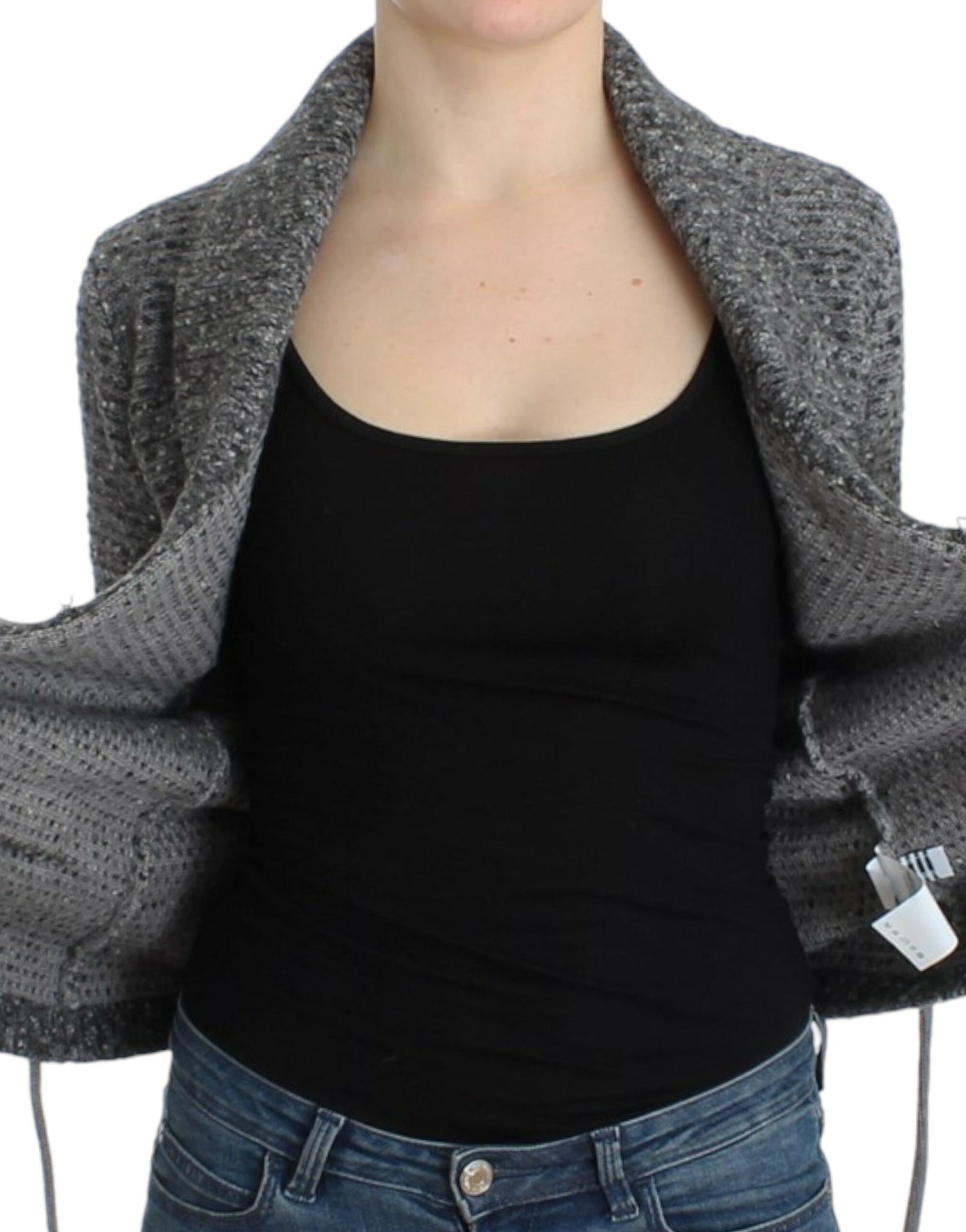 Gray wool knitted cardigan