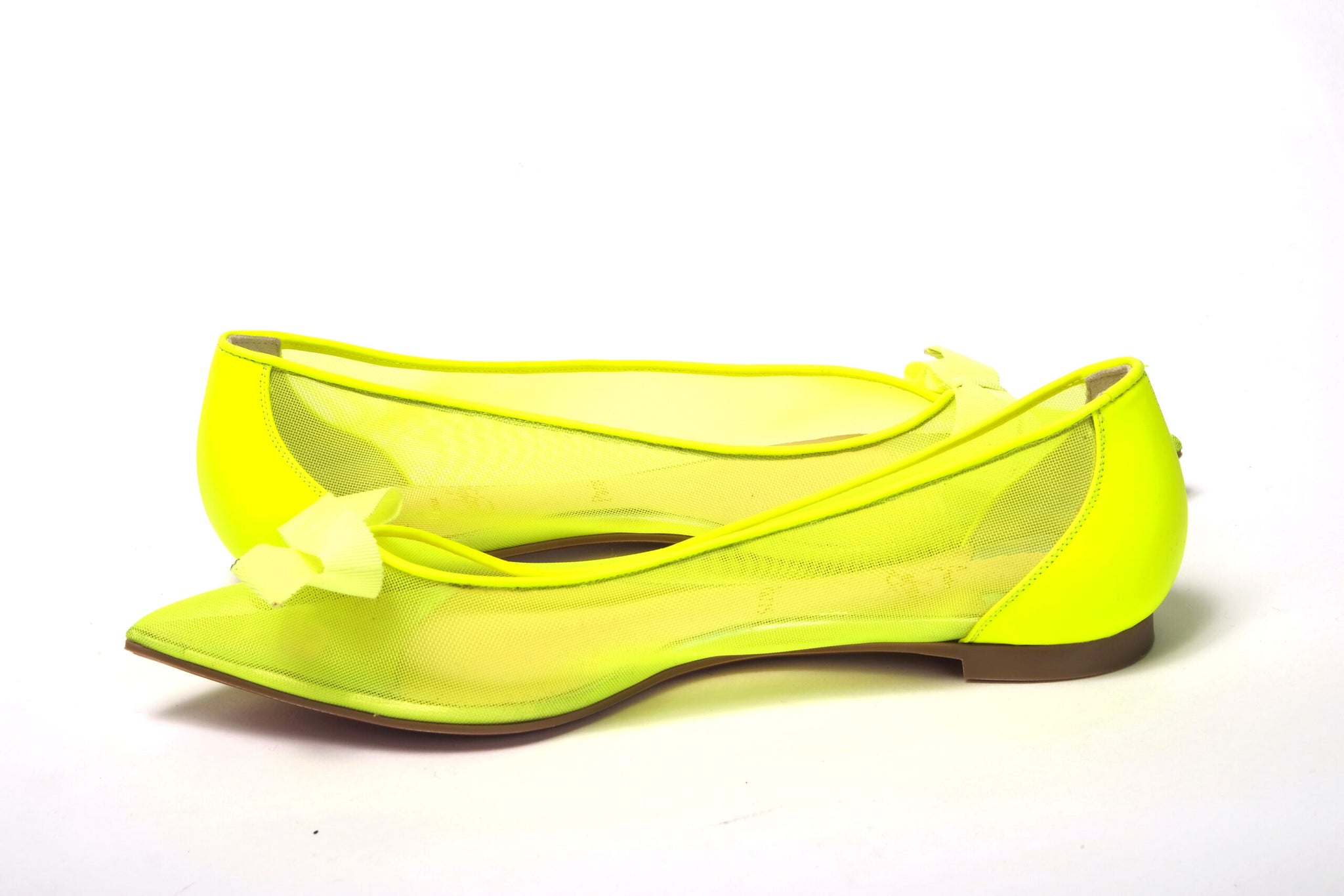 Fluro Yellow Flat Point Toe Shoe