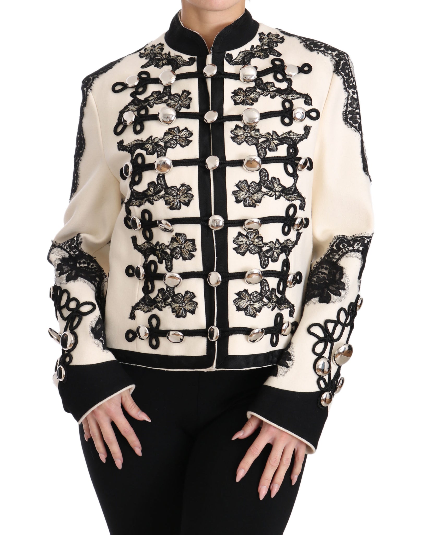 Dolce & Gabbana Elegant Off-White Baroque Jacket