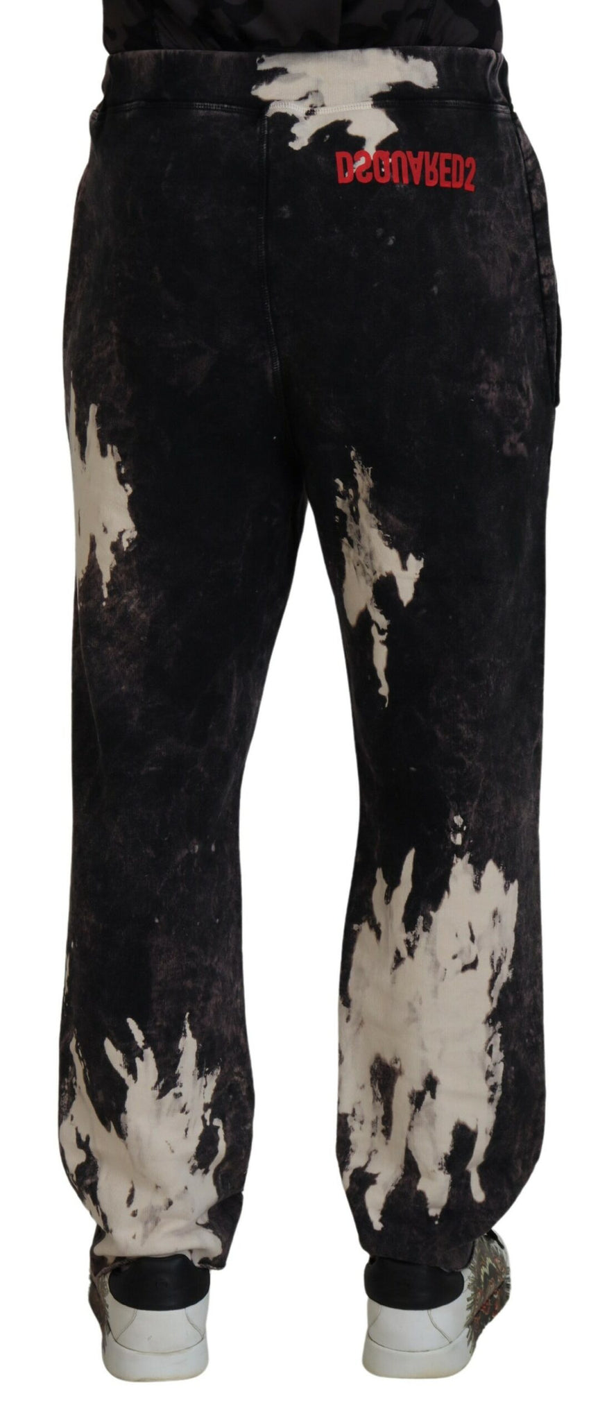 Dsquared² Gray Washed Tie Dye Tattered Men Pants