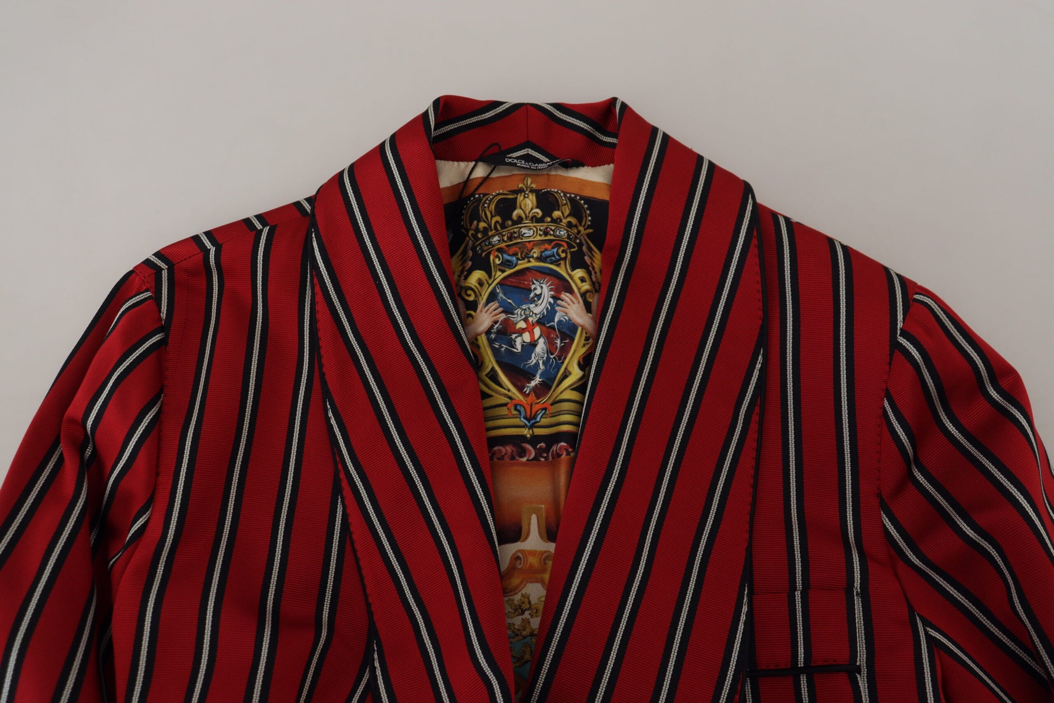 Red Striped Martini Printed Lining Robe