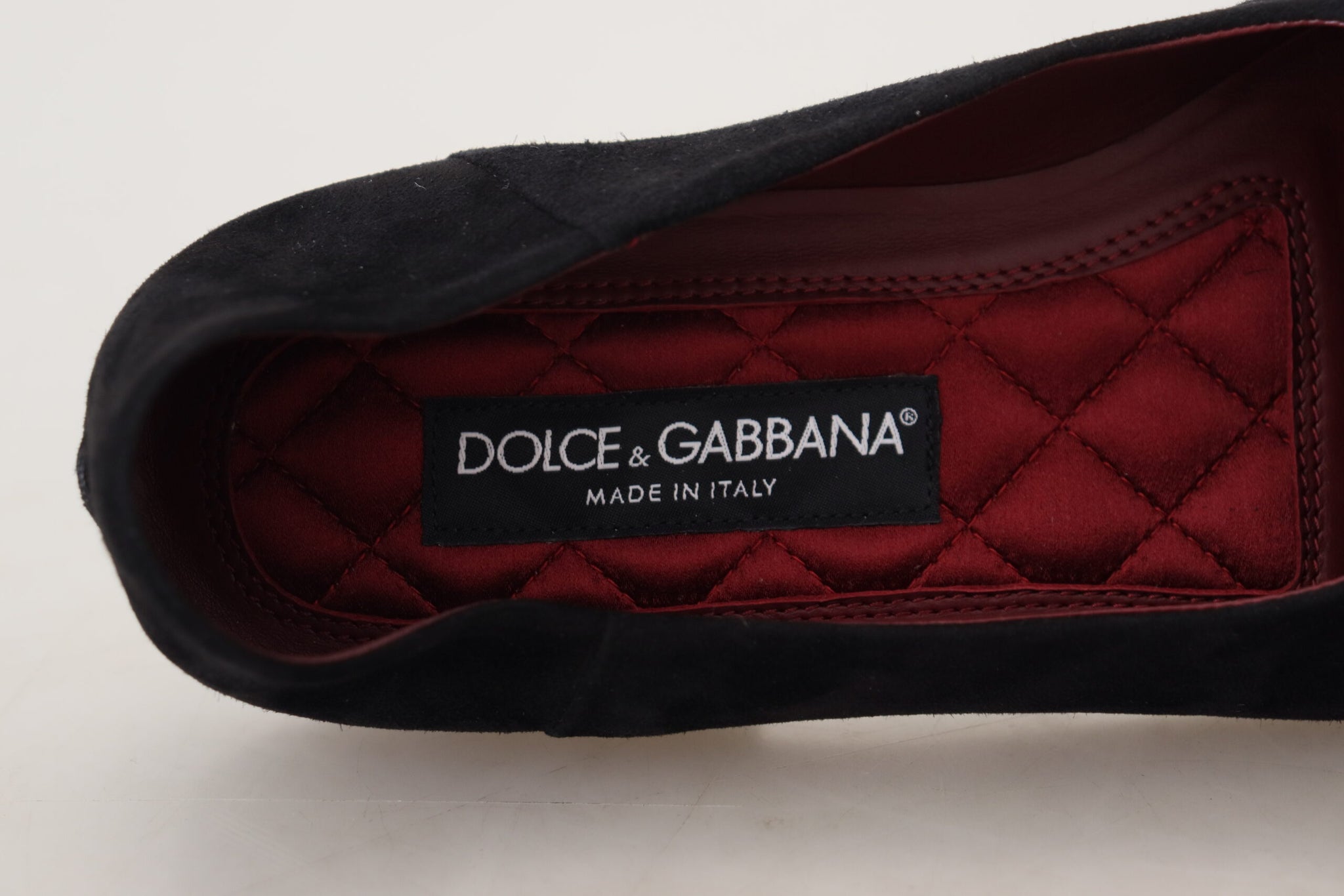 Dolce & Gabbana Black Suede Gold Cross Slip On Loafers Shoes