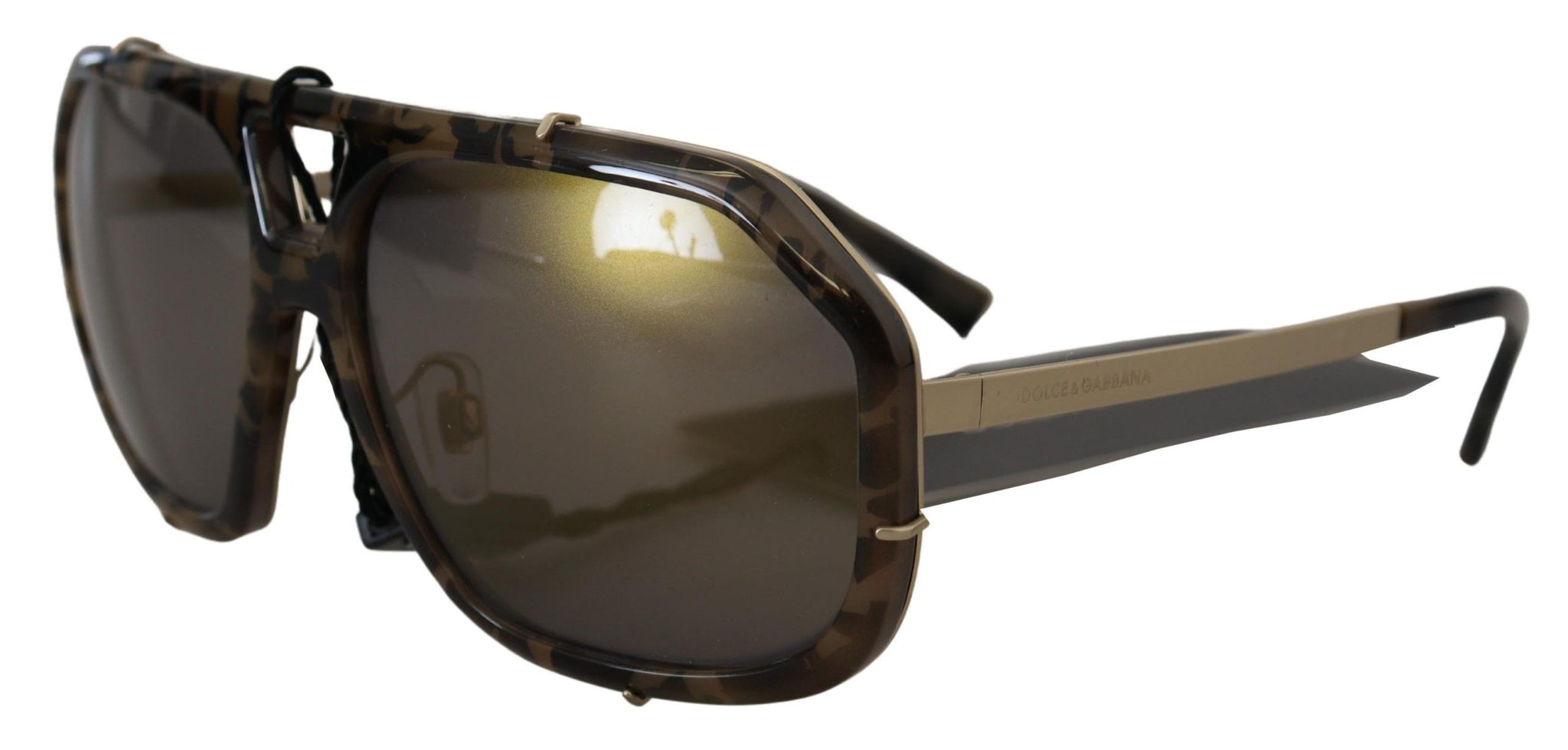 Brown Camo Metal Matte Mirror Lens DG2167 Sunglasses