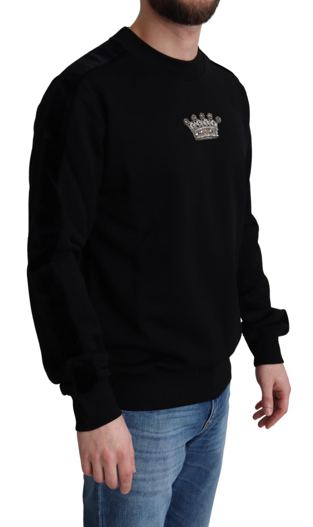 Dolce & Gabbana Elegant Crystal Crown Crewneck Sweater