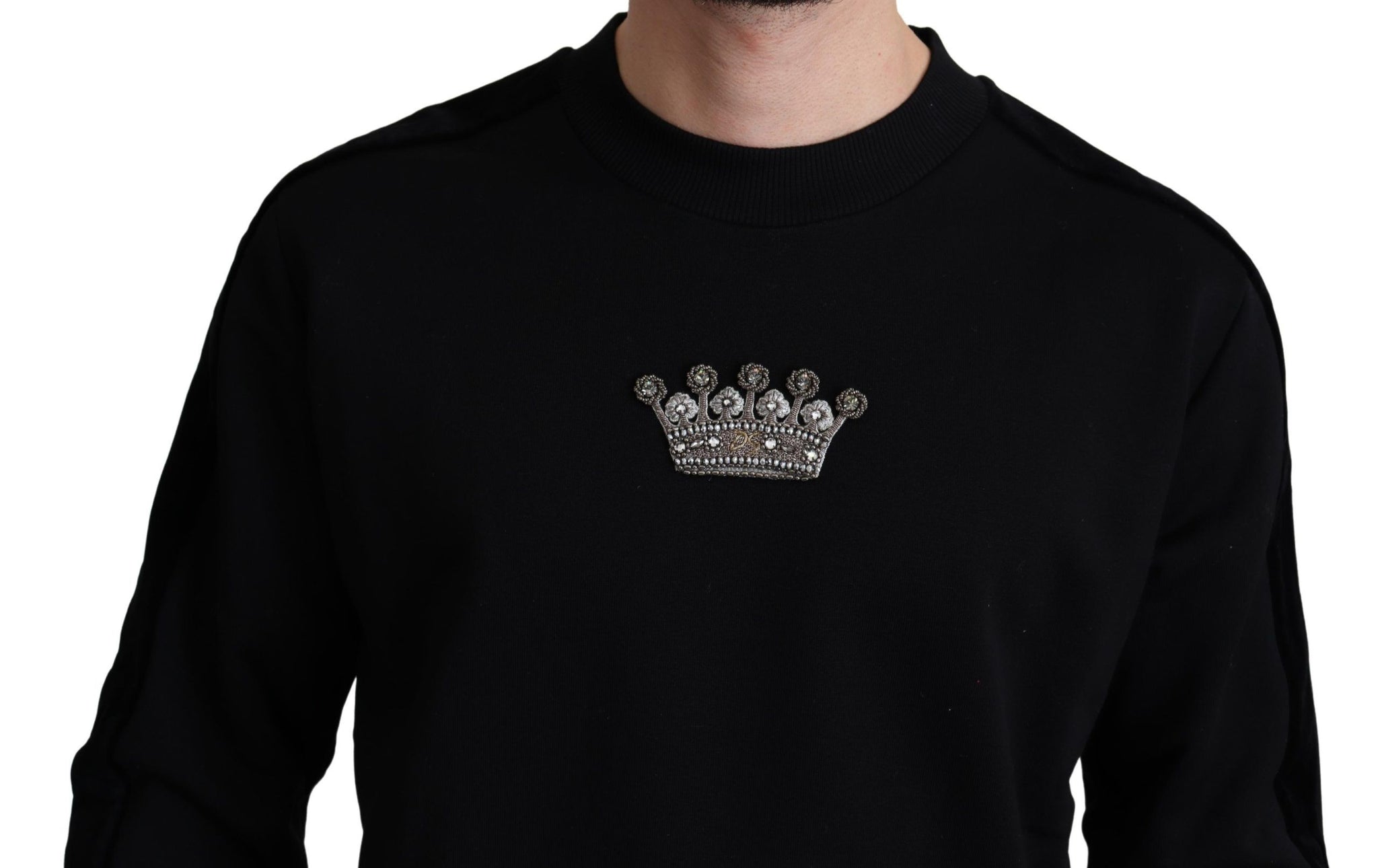 Dolce & Gabbana Elegant Crystal Crown Crewneck Sweater