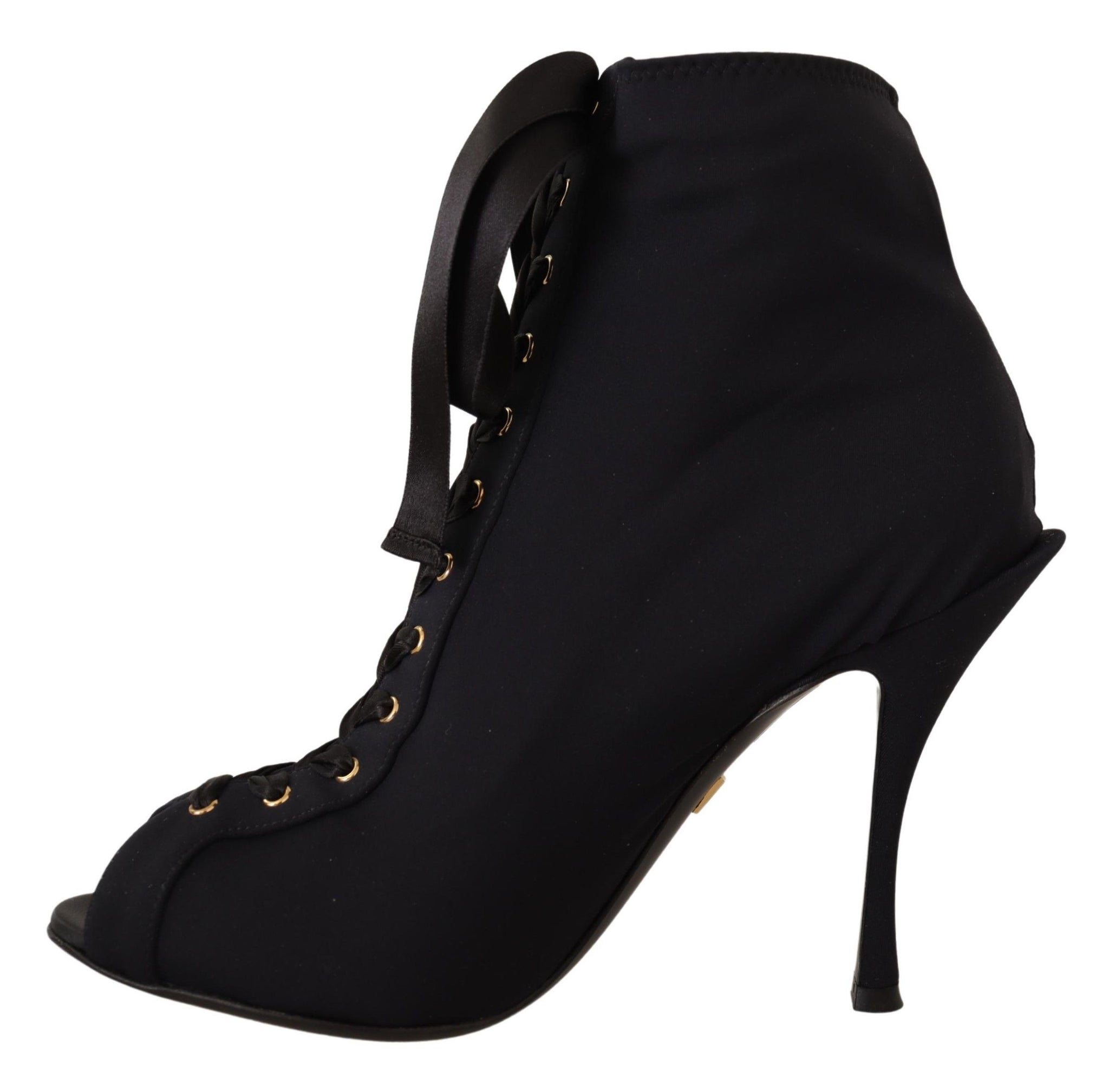 Black Stretch Short Ankle Boots Shoes