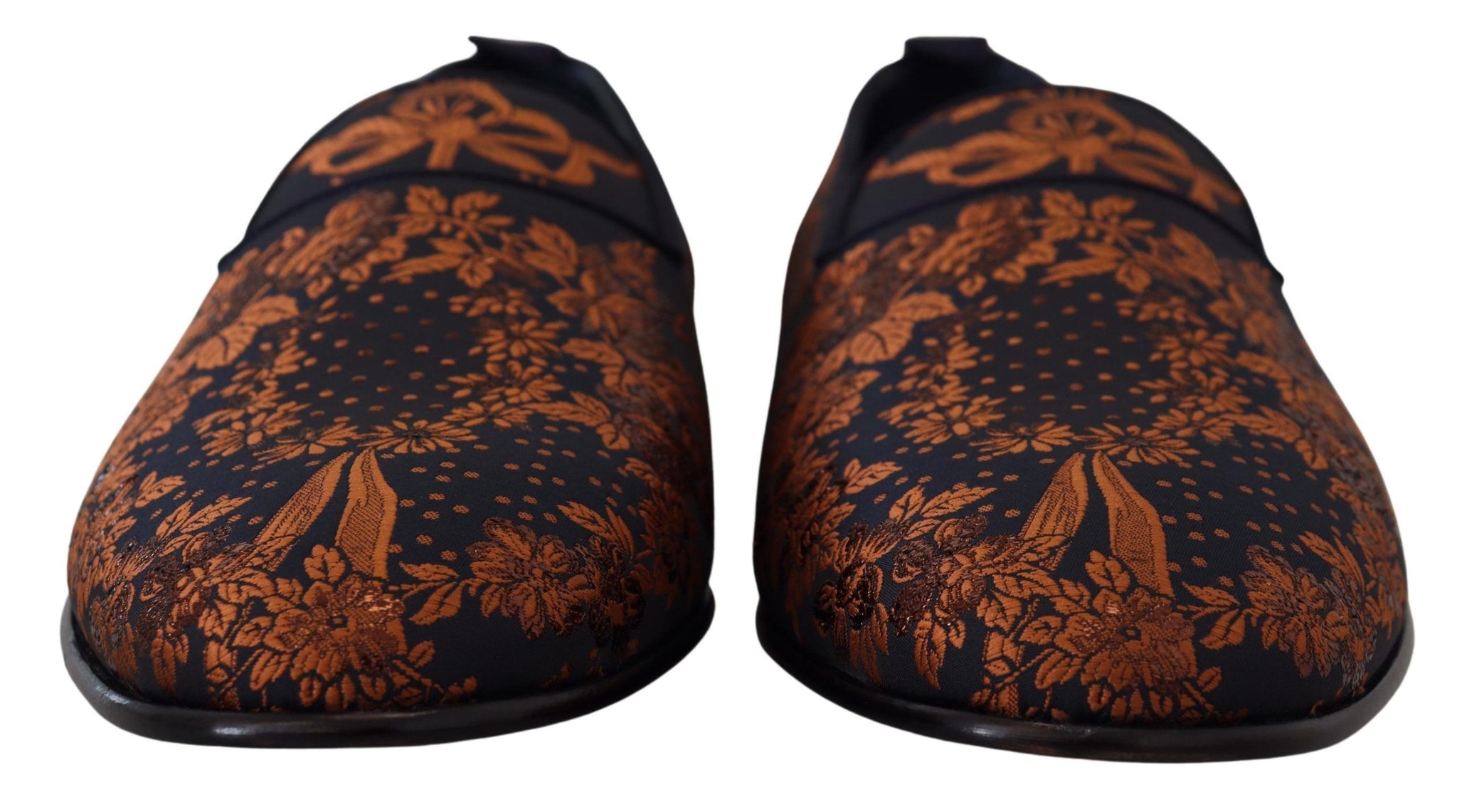 Blue Rust Floral Slippers Loafers Shoes