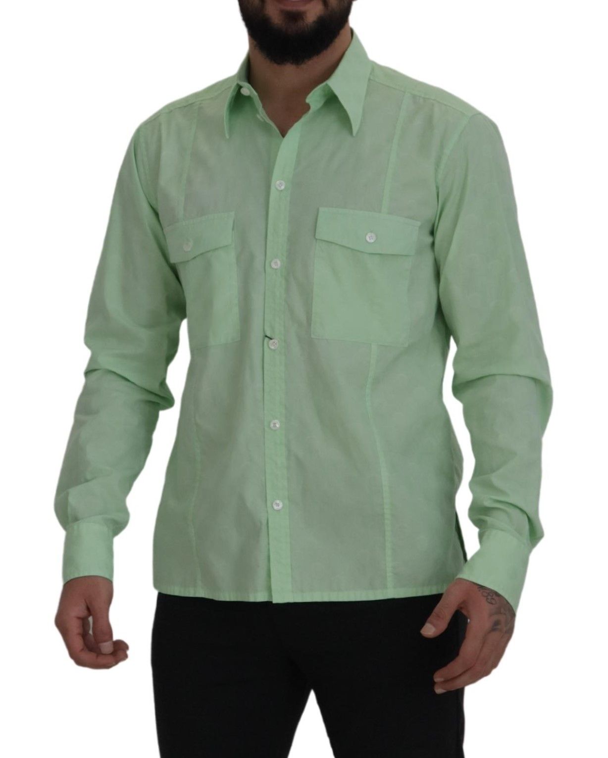 Mint Green Long Sleeves Button Down Shirt