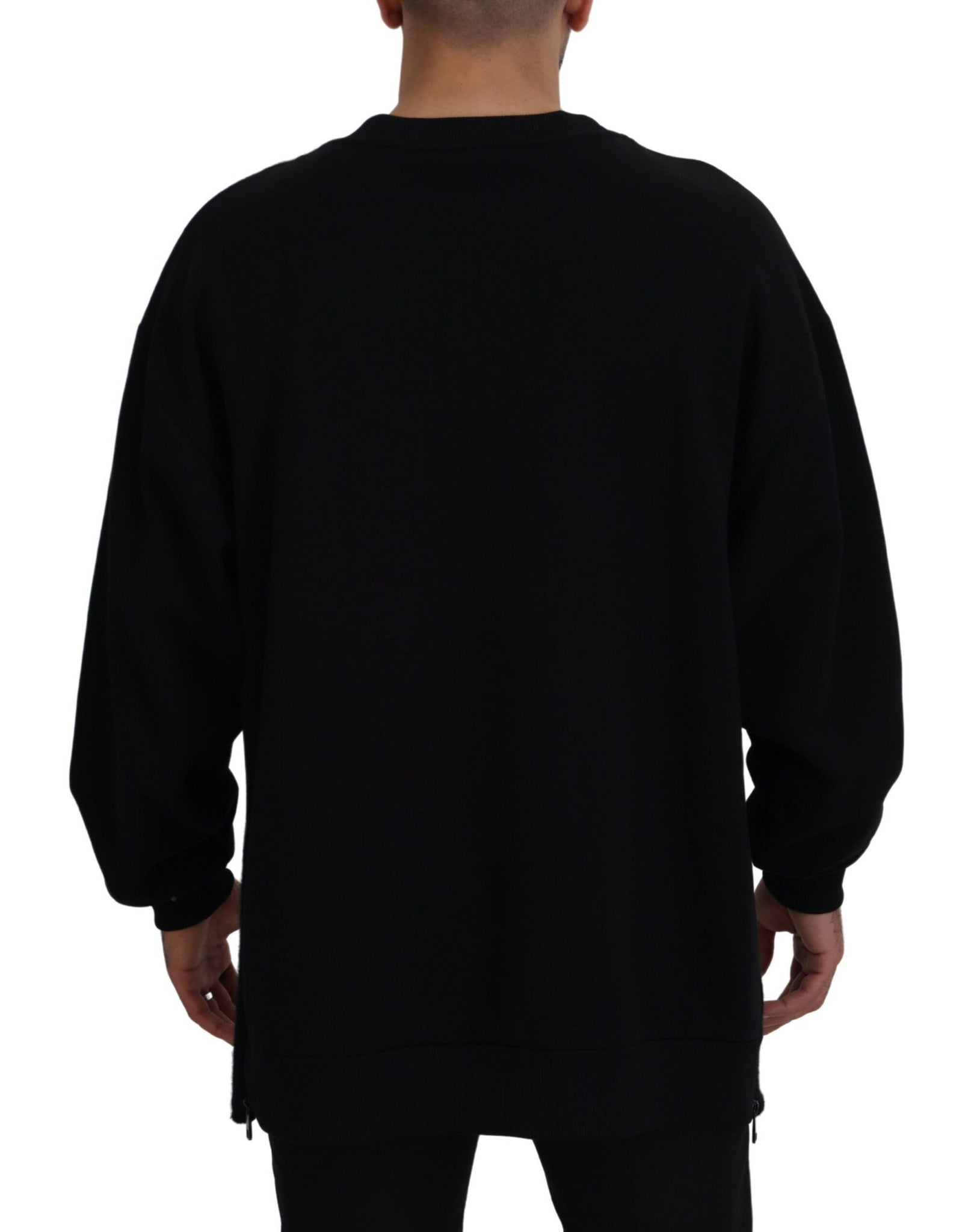 Black DG Logo Cotton Pullover Sweater